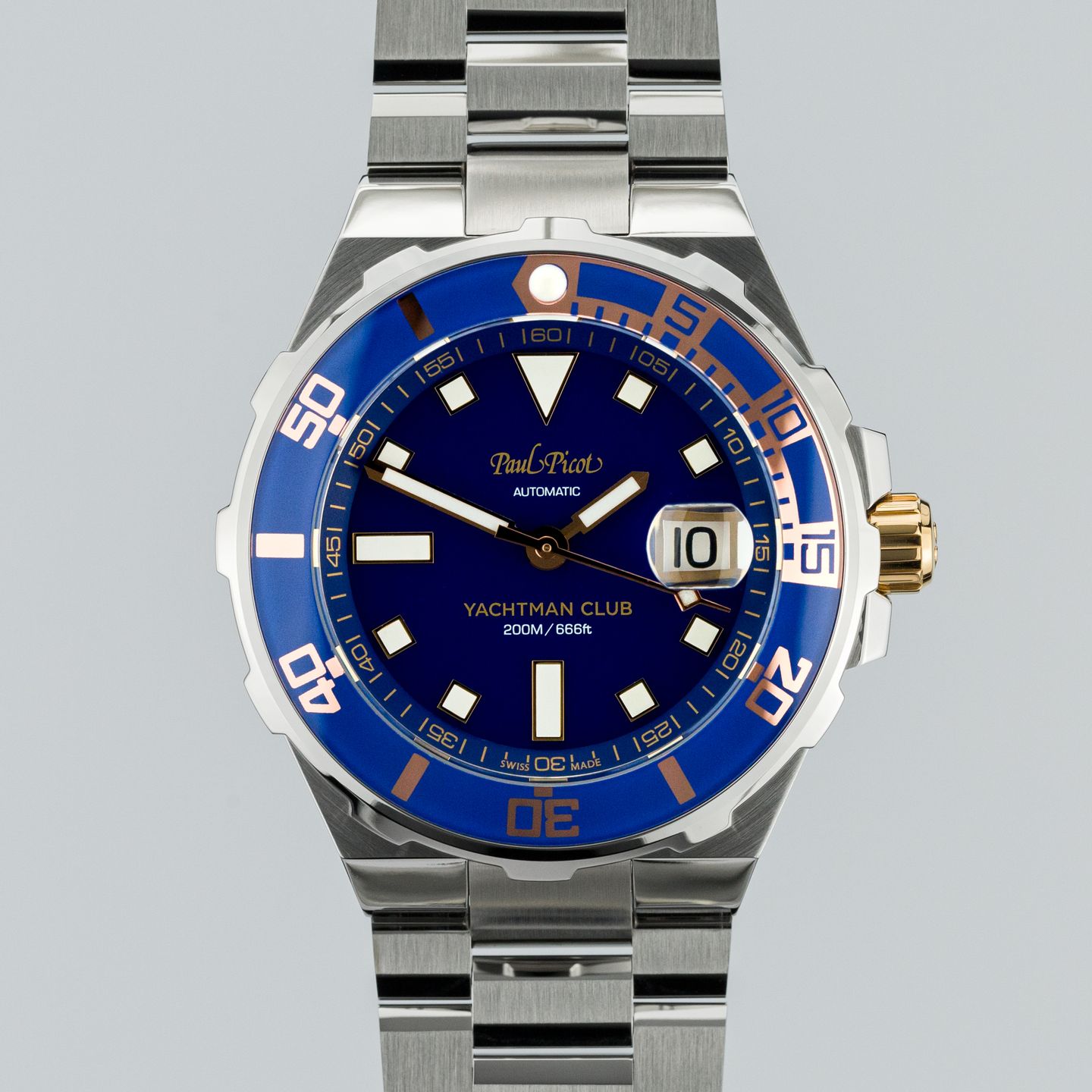 Paul Picot Yachtman P1251BLR.SG.4000.2614 (Onbekend (willekeurig serienummer)) - Blauw wijzerplaat 43mm Staal (1/8)