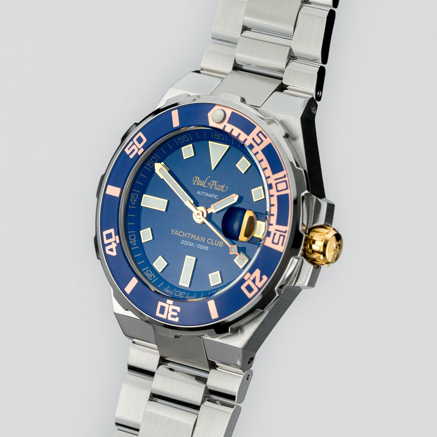 Paul Picot Yachtman P1251BLR.SG.4000.2614 (Onbekend (willekeurig serienummer)) - Blauw wijzerplaat 43mm Staal (3/8)