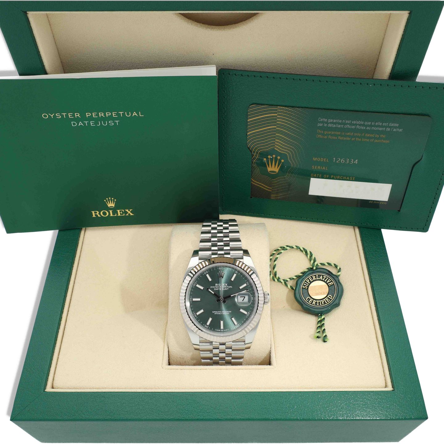 Rolex Datejust 41 126334 (2023) - Green dial 41 mm Steel case (8/8)