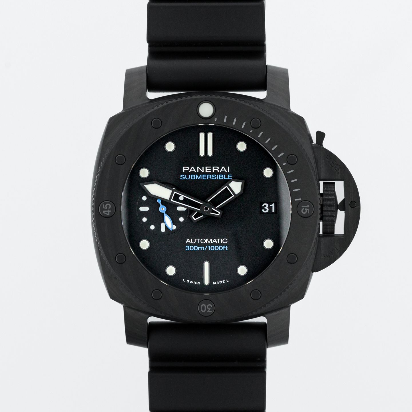 Panerai Luminor Submersible PAM02231 (2023) - Zwart wijzerplaat 42mm Carbon (1/8)