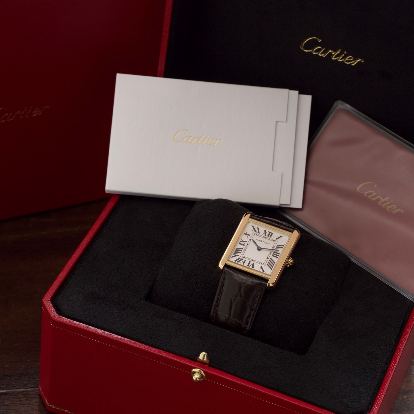 Cartier Tank Solo 3167 (2019) - Zilver wijzerplaat 27mm Geelgoud (8/8)