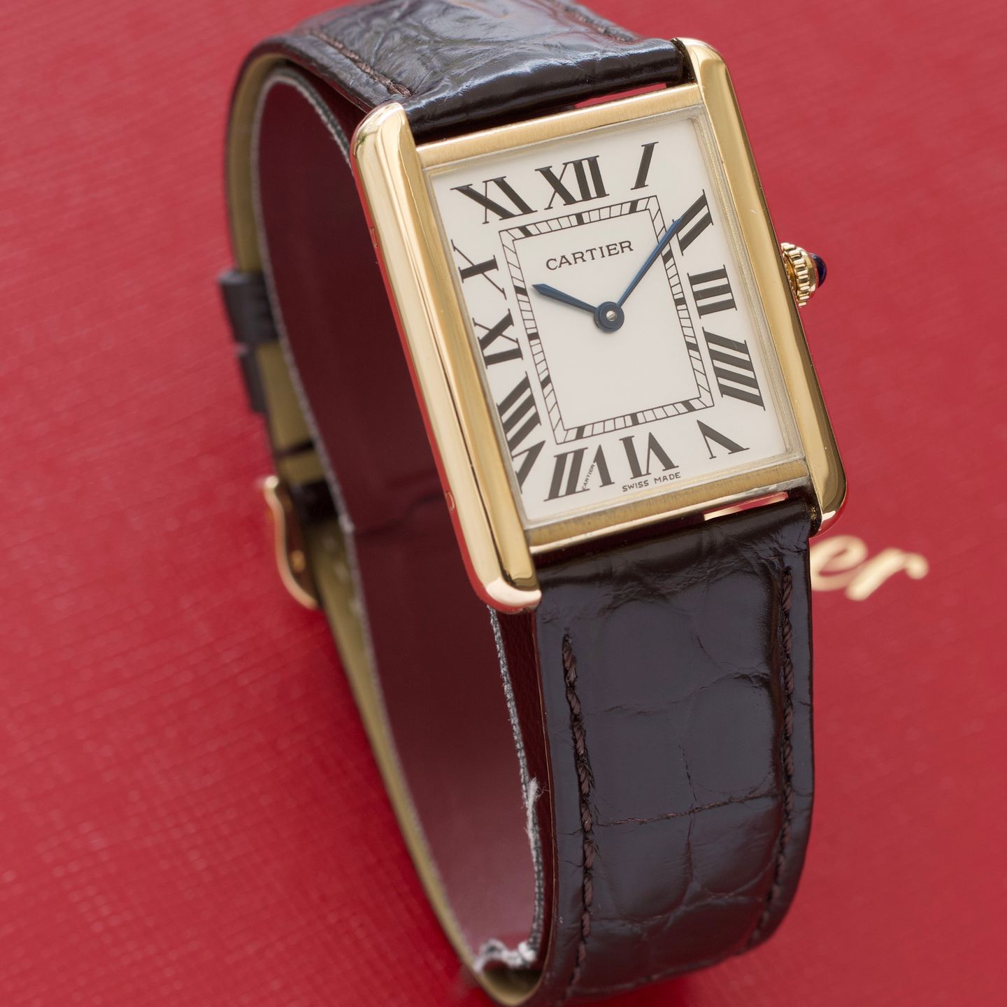 Cartier Tank Solo 3167 (2019) - Zilver wijzerplaat 27mm Geelgoud (5/8)