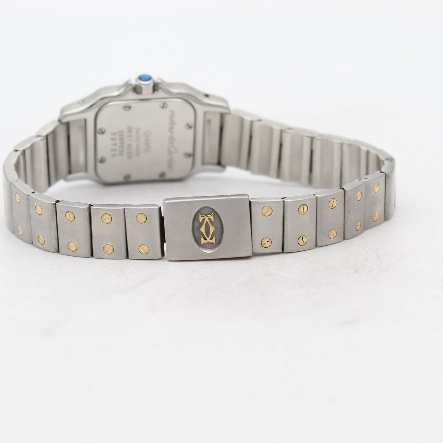 Cartier Santos Galbée 1057930 (1990) - Wit wijzerplaat 35mm Goud/Staal (5/8)