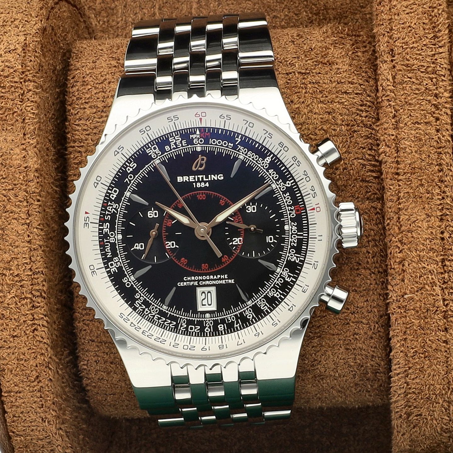 Breitling Montbrillant Légende A23340 (2008) - Zwart wijzerplaat 47mm Staal (1/8)