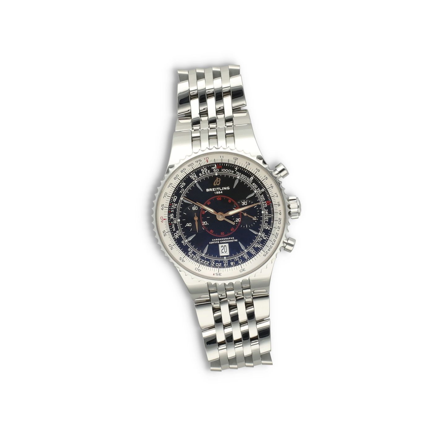 Breitling Montbrillant Légende A23340 (2008) - Zwart wijzerplaat 47mm Staal (6/8)