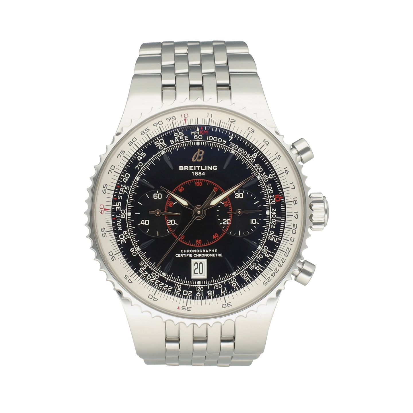Breitling Montbrillant Légende A23340 (2008) - Zwart wijzerplaat 47mm Staal (2/8)