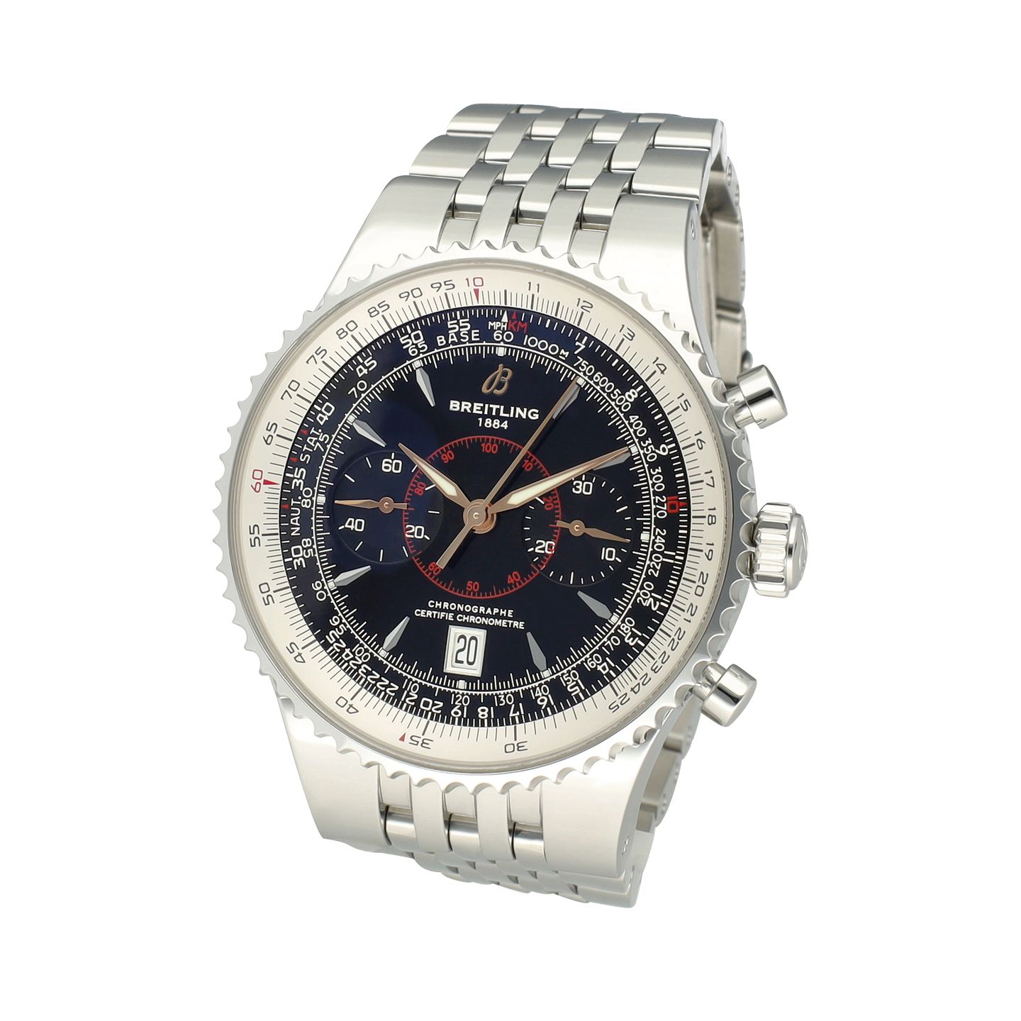 Breitling Montbrillant Légende A23340 (2008) - Zwart wijzerplaat 47mm Staal (3/8)