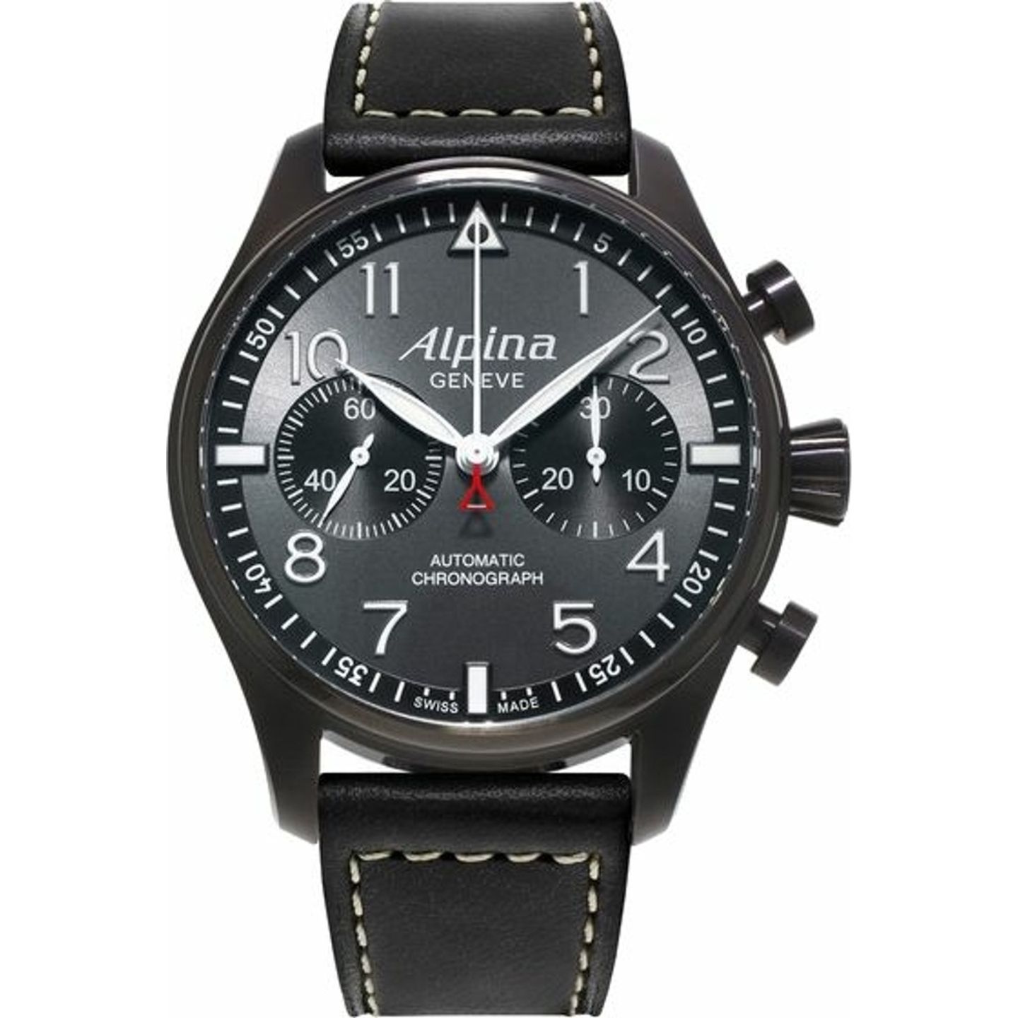 Alpina Startimer Pilot AL-860GB4FBS6 (2024) - Black dial 44 mm Steel case (1/4)