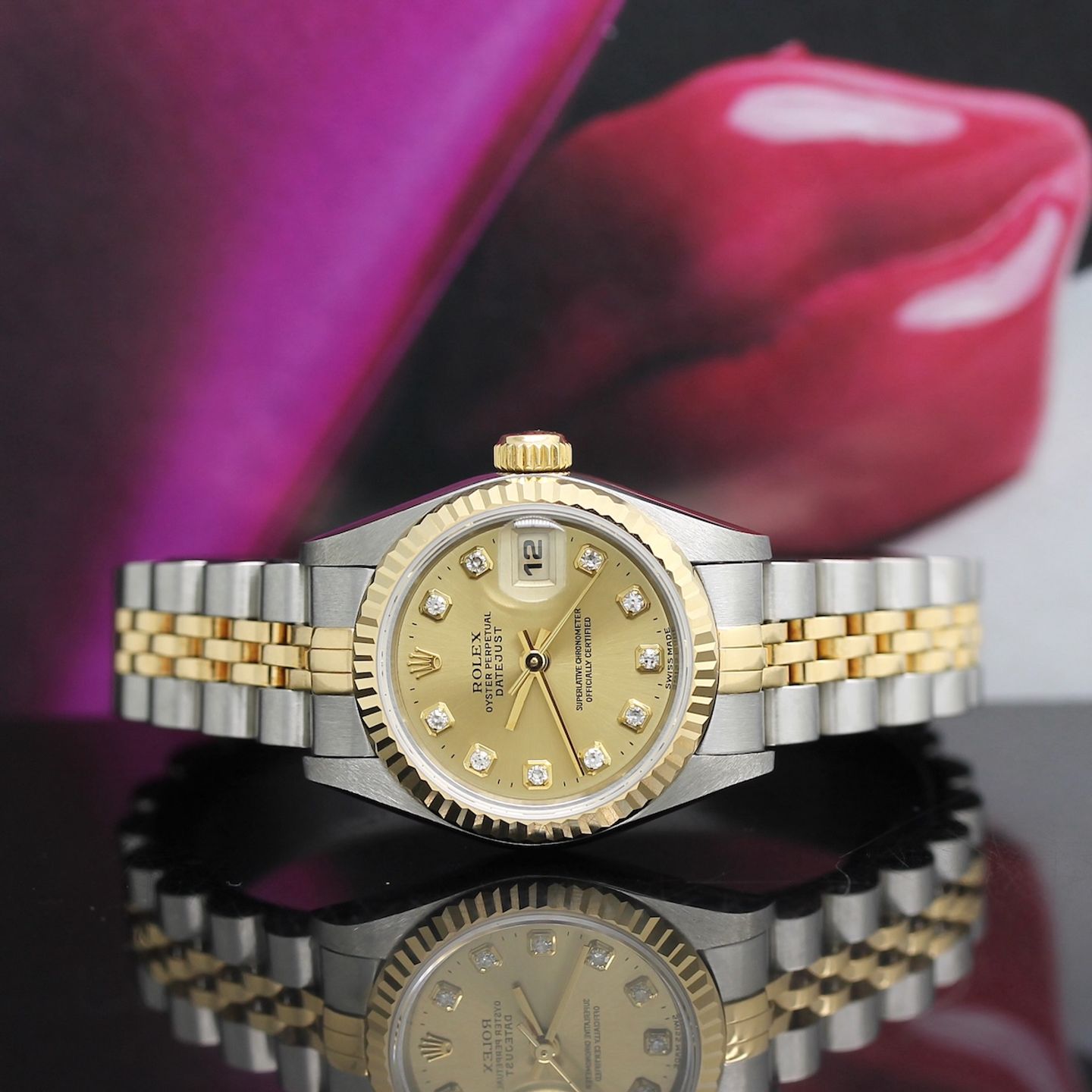 Rolex Lady-Datejust 69173 (1997) - Champagne dial 26 mm Gold/Steel case (2/8)