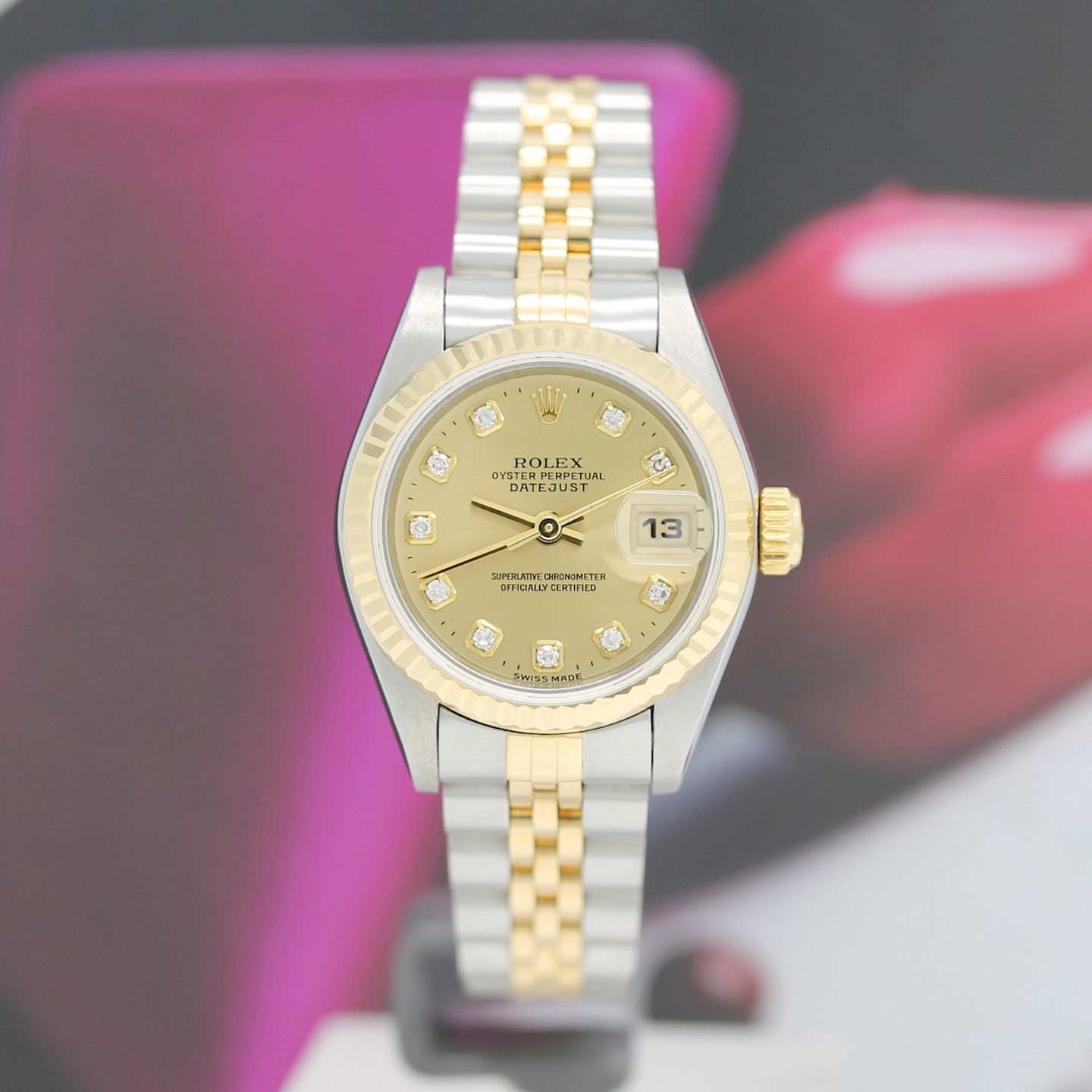 Rolex Lady-Datejust 69173 (1997) - Champagne dial 26 mm Gold/Steel case (4/8)