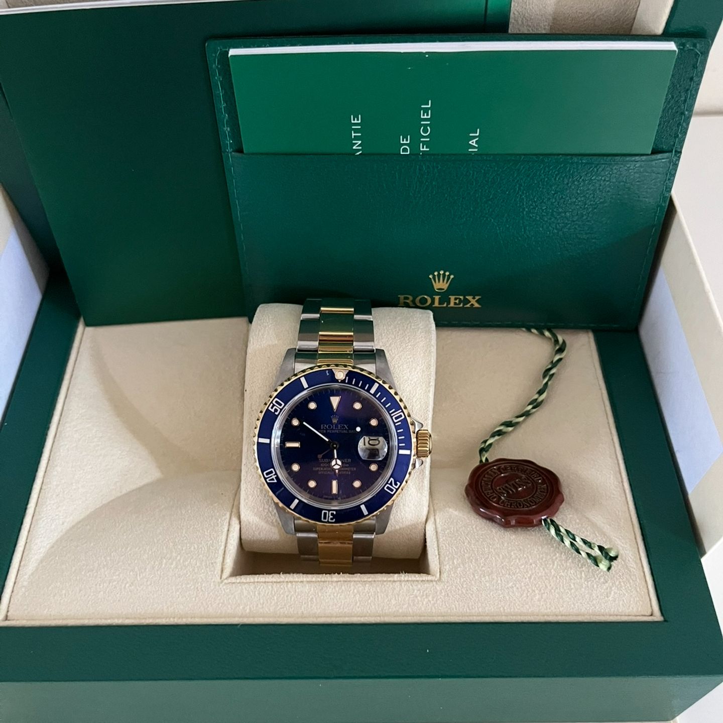 Rolex Submariner Date 16613 (1989) - Blue dial 40 mm Gold/Steel case (1/5)
