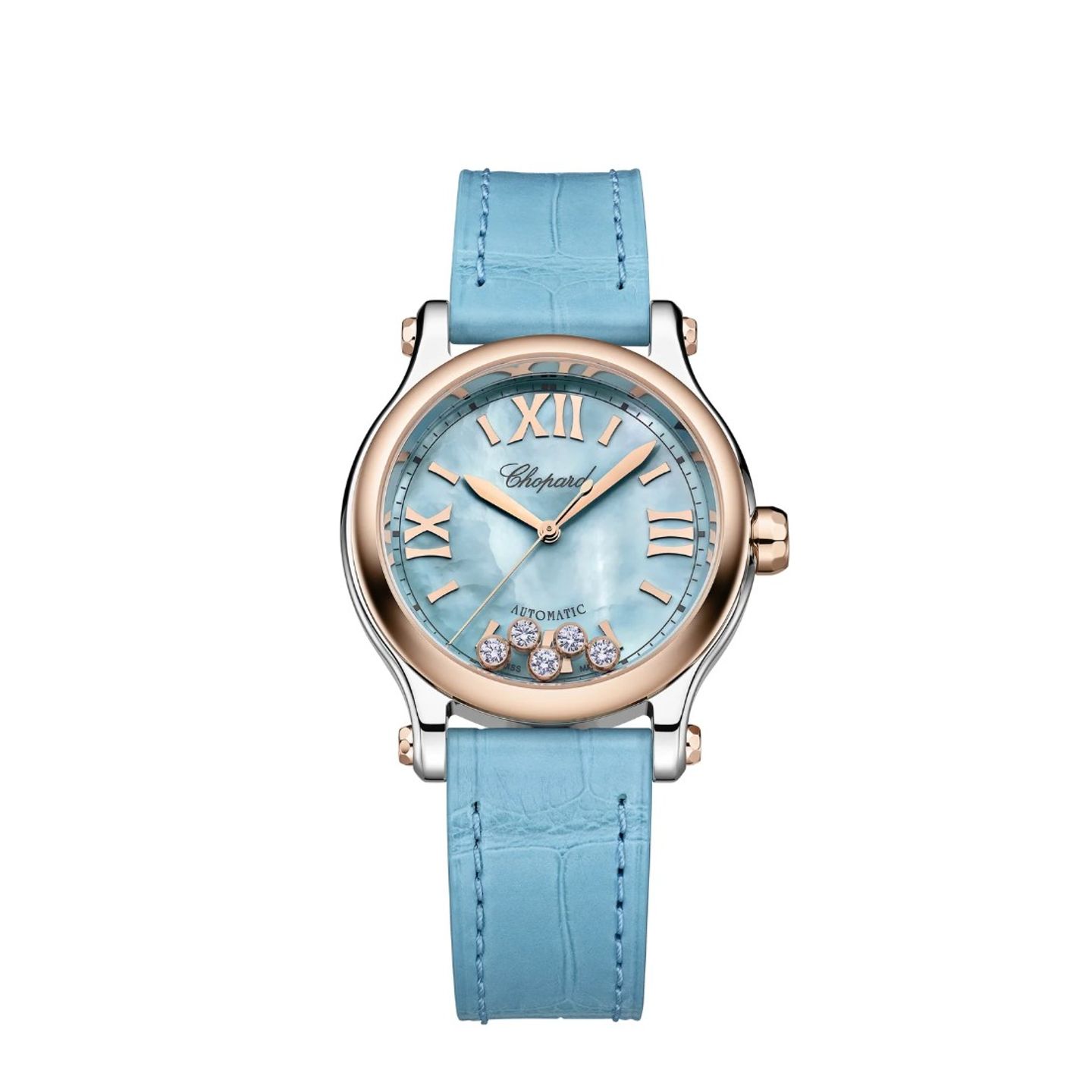 Chopard Happy Sport 278608-6013 (2024) - Turquoise wijzerplaat 33mm Goud/Staal (1/1)