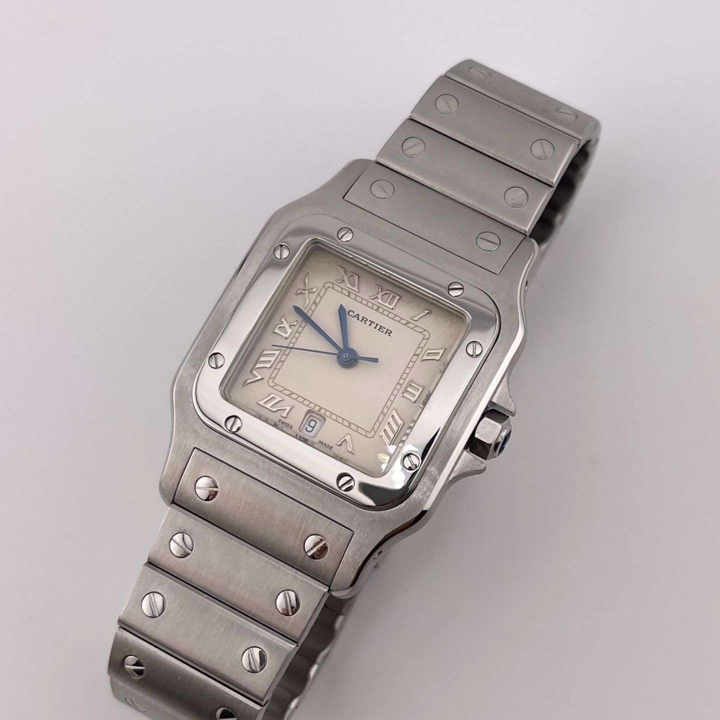 Cartier Santos Galbée 987901 (1993) - White dial 29 mm Steel case (1/6)