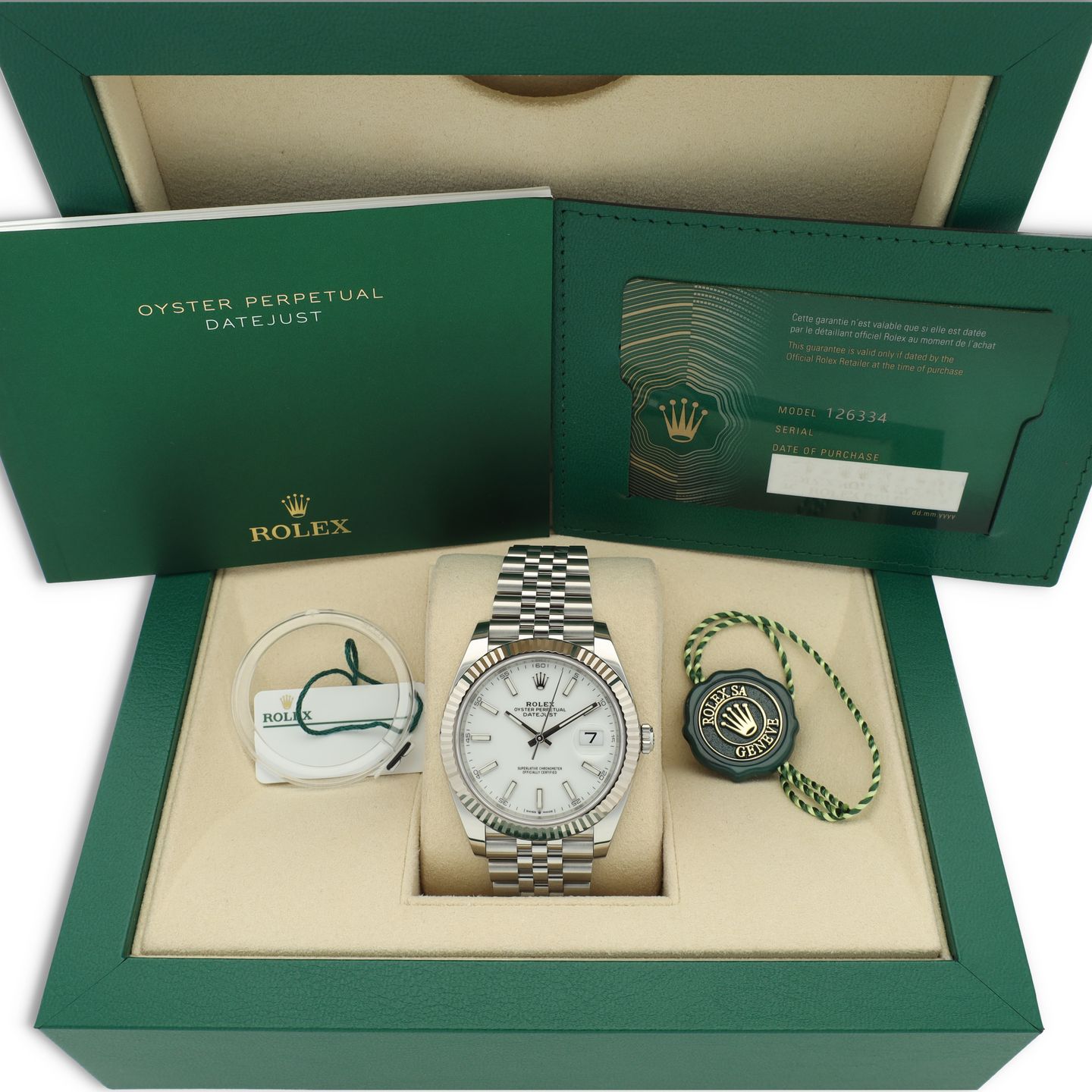 Rolex Datejust 41 126334 (2023) - Wit wijzerplaat 41mm Staal (8/8)