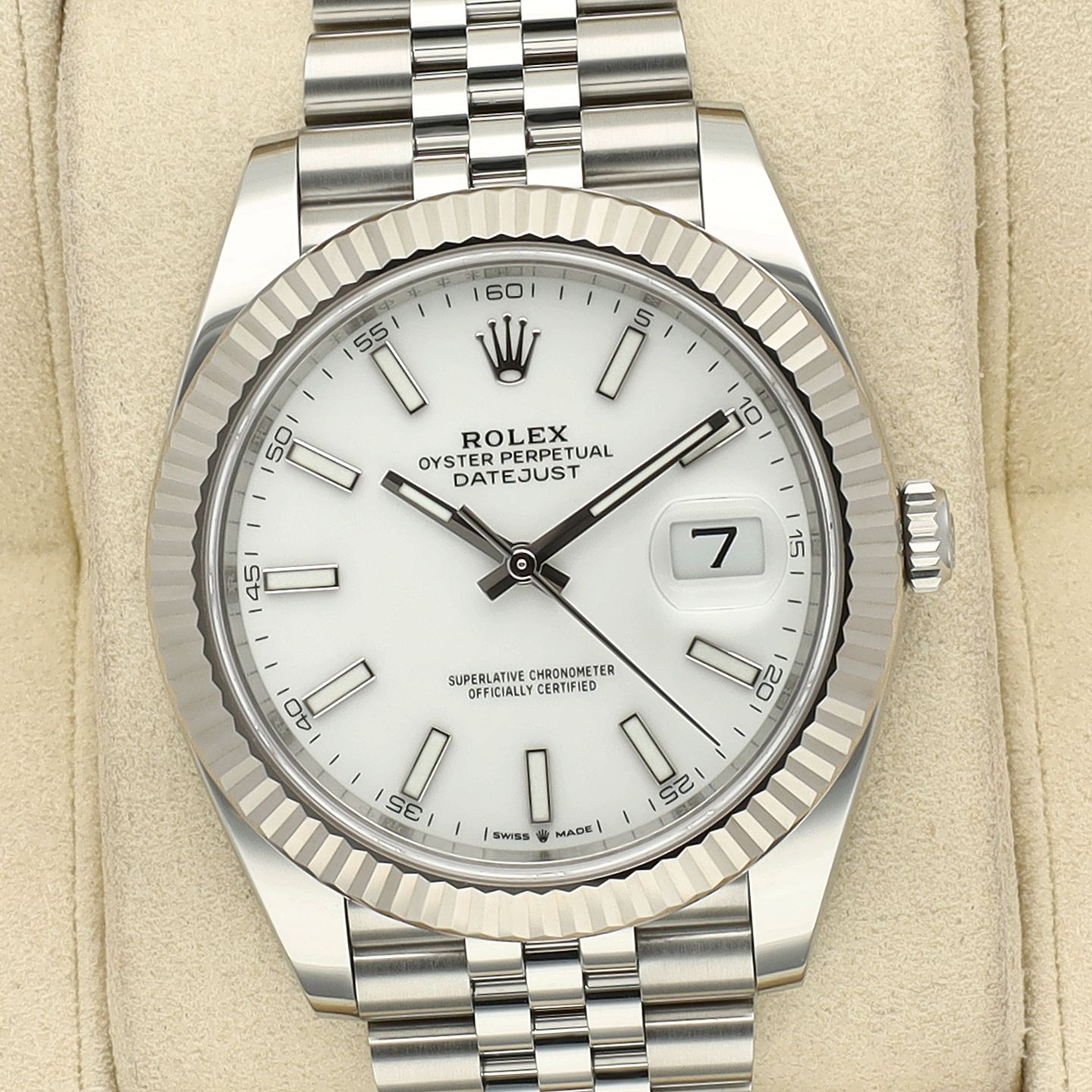 Rolex Datejust 41 126334 (2023) - Wit wijzerplaat 41mm Staal (1/8)