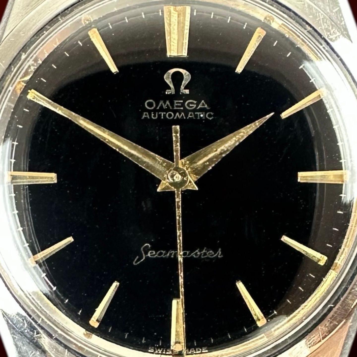 Omega Seamaster 166.002 (1961) - Zwart wijzerplaat 33mm Staal (8/8)