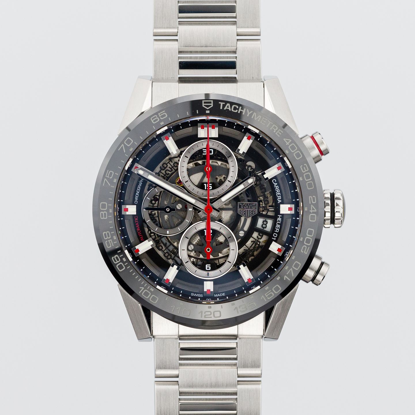 TAG Heuer Carrera Calibre HEUER 01 CAR201W.BA0714 (2020) - Grey dial 43 mm Steel case (1/8)