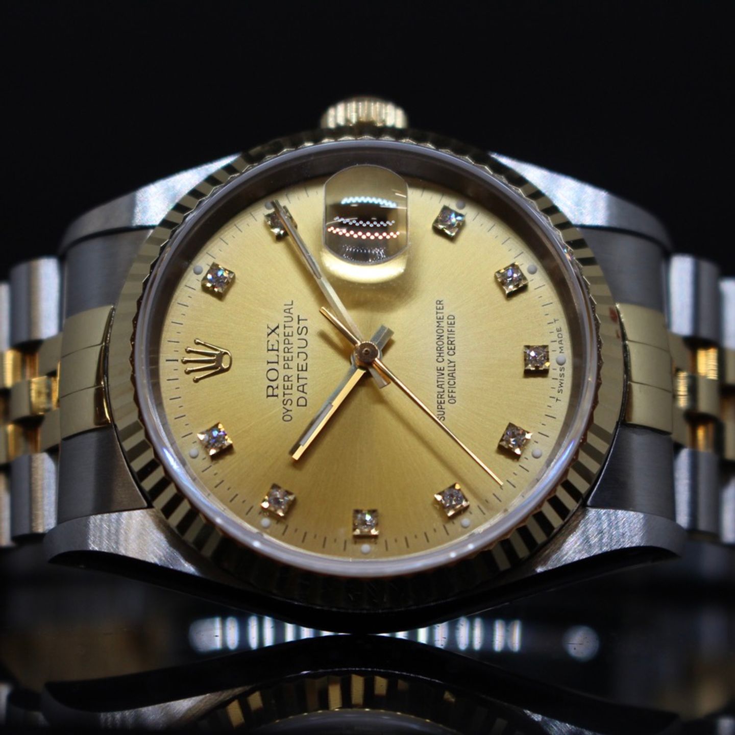 Rolex Datejust 36 16233 (1994) - Diamond dial 36 mm Gold/Steel case (2/6)
