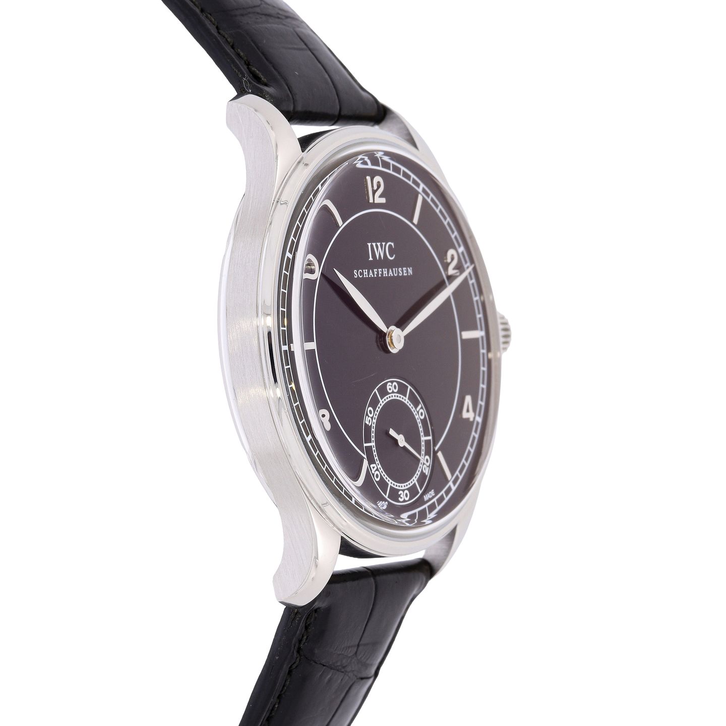IWC Portuguese Hand-Wound IW544501 (Unknown (random serial)) - Black dial 44 mm Steel case (3/8)