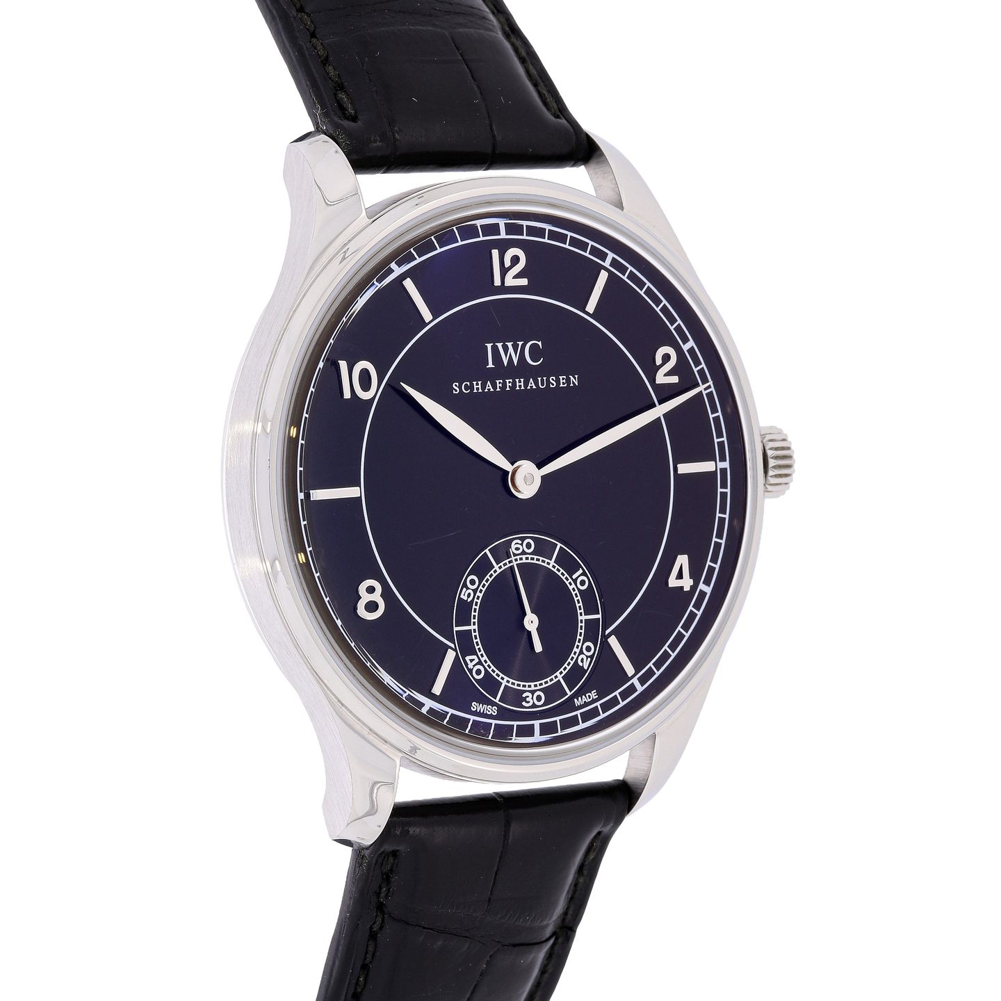 IWC Portuguese Hand-Wound IW544501 (Unknown (random serial)) - Black dial 44 mm Steel case (4/8)