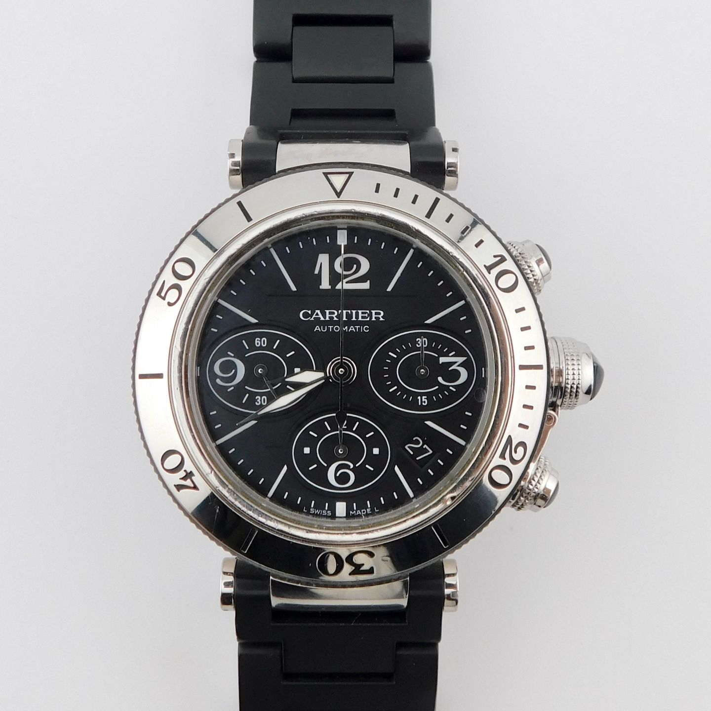 Cartier Pasha Seatimer 2995 (2008) - Zwart wijzerplaat 42mm Staal (2/5)