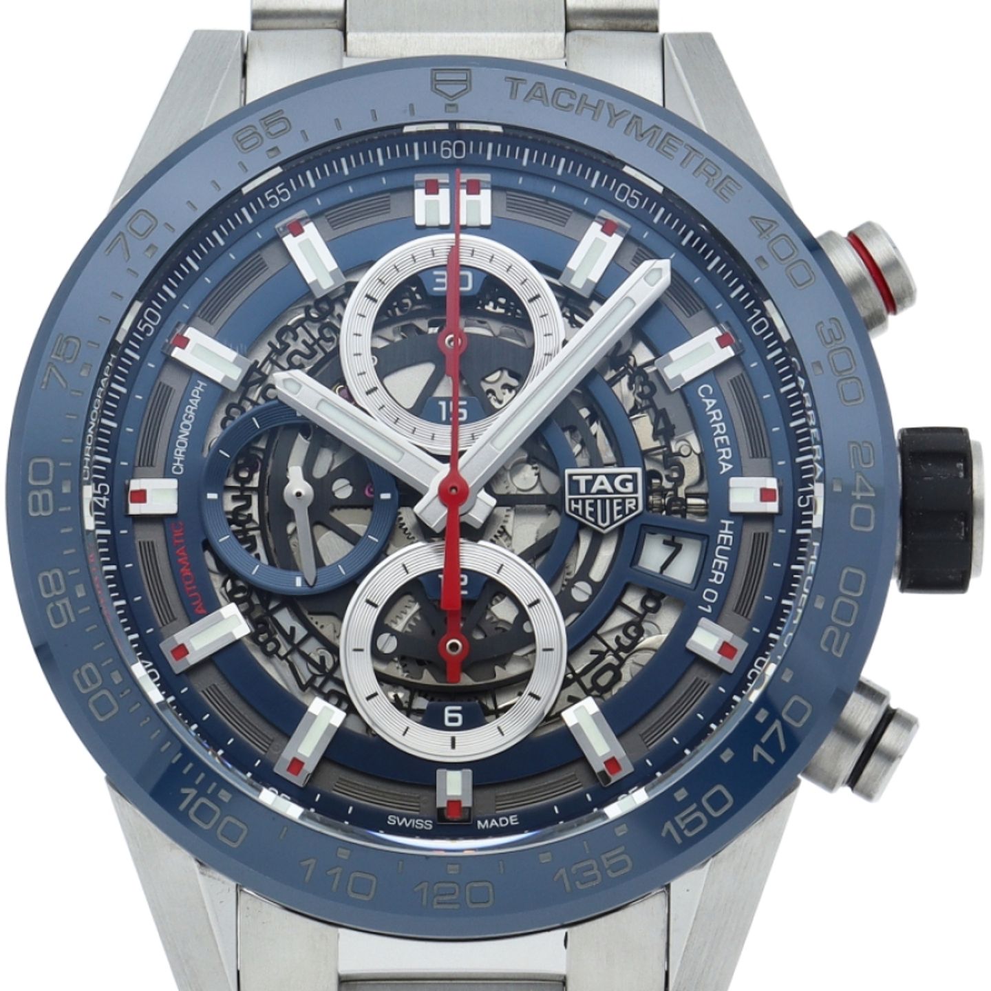 TAG Heuer Carrera Calibre HEUER 01 CAR201T.BA0766 (2020) - Transparent dial 43 mm Steel case (6/6)