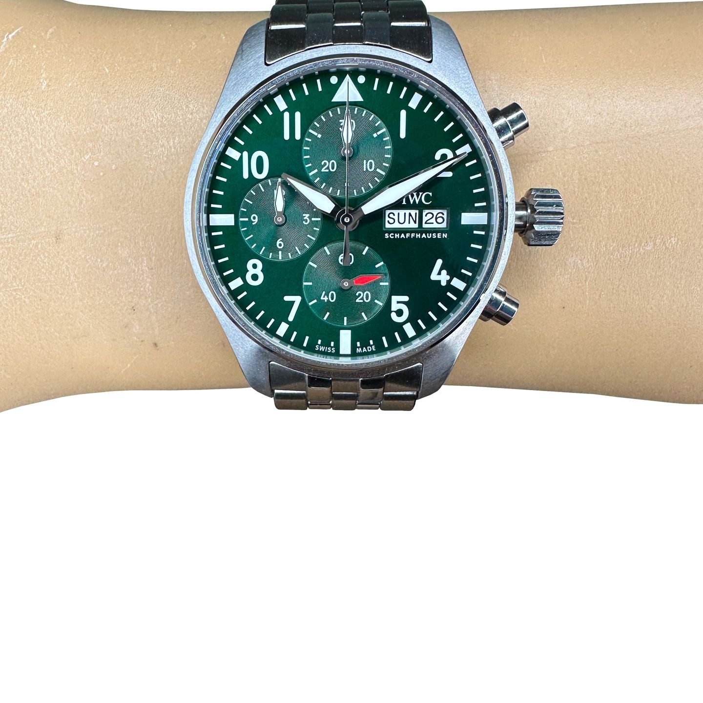 IWC Pilot Chronograph IW388104 (2024) - Groen wijzerplaat 41mm Staal (2/8)