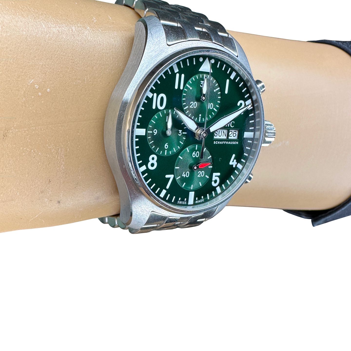 IWC Pilot Chronograph IW388104 (2024) - Groen wijzerplaat 41mm Staal (5/8)