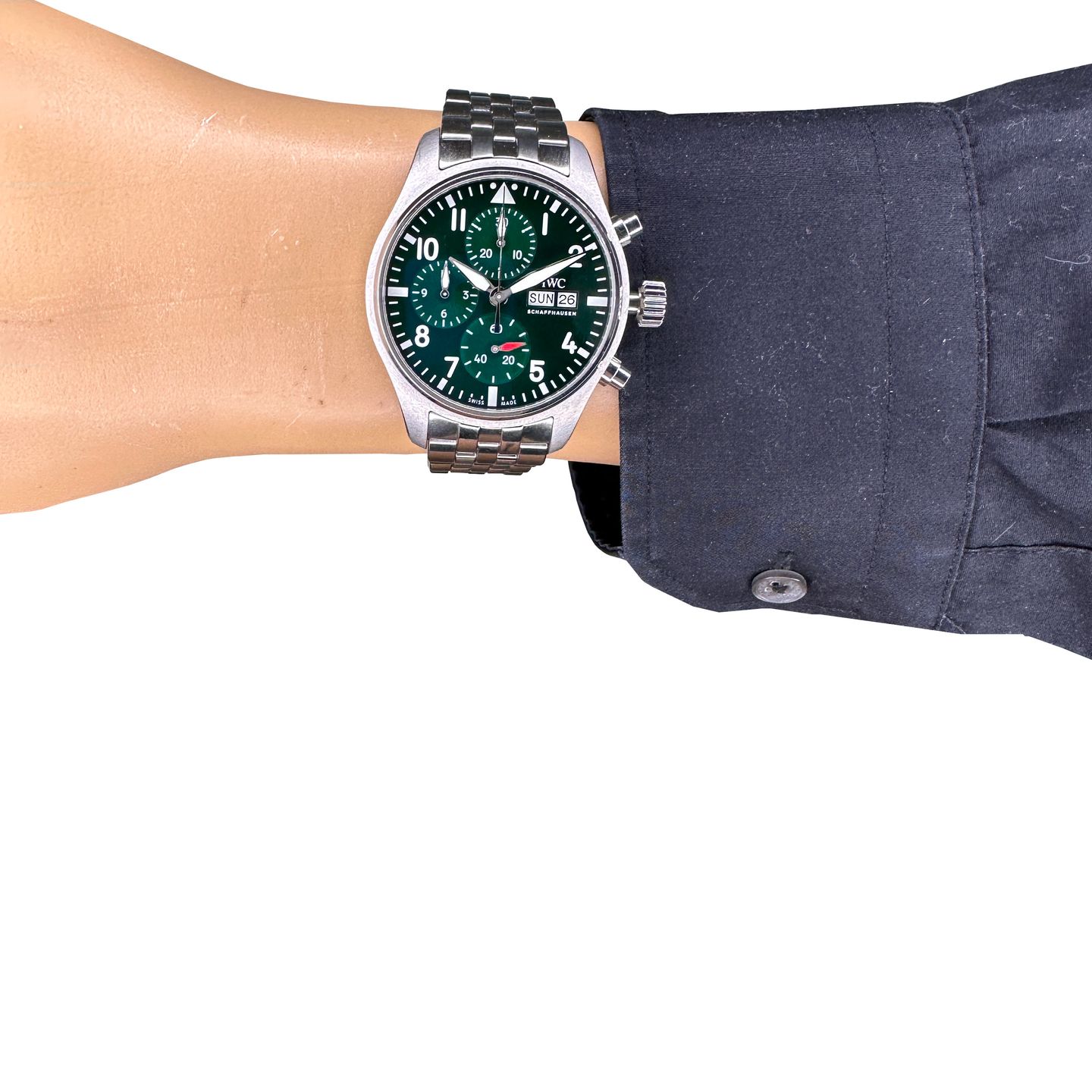 IWC Pilot Chronograph IW388104 (2024) - Groen wijzerplaat 41mm Staal (8/8)