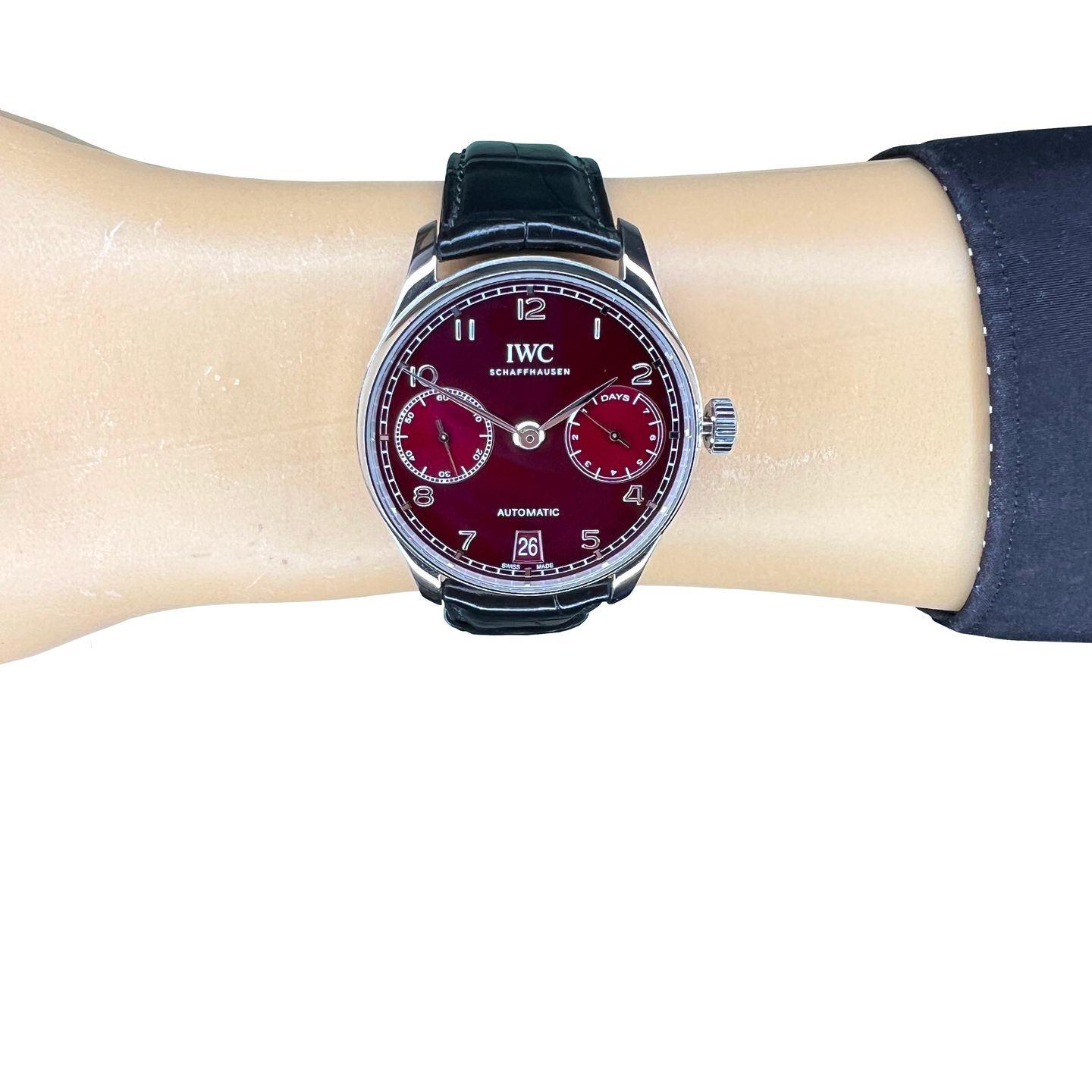 IWC Portuguese Automatic IW500714 (2022) - Rood wijzerplaat 42mm Staal (8/8)