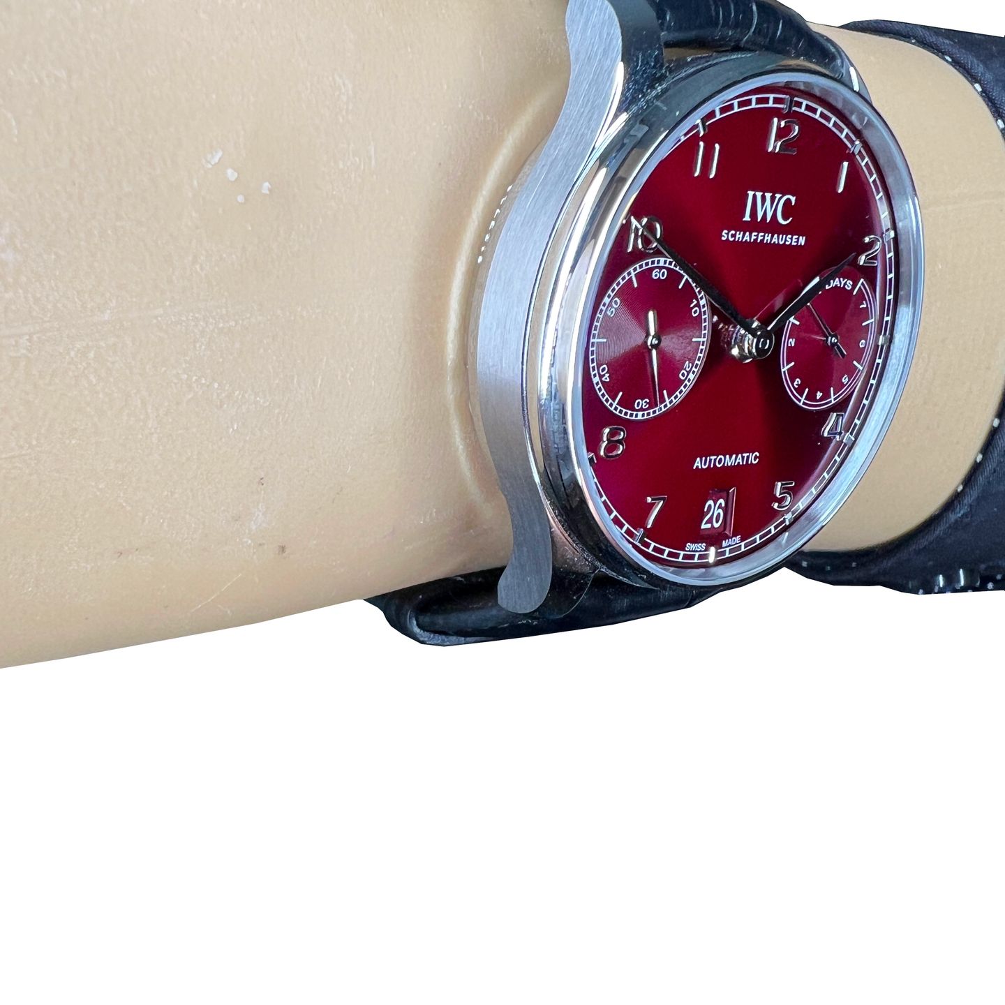 IWC Portuguese Automatic IW500714 (2022) - Rood wijzerplaat 42mm Staal (6/8)