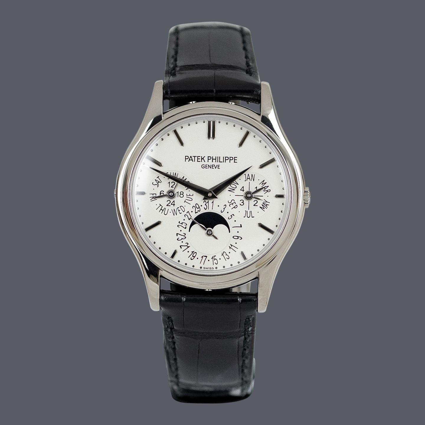 Patek Philippe Perpetual Calendar 5140G-001 (2007) - Zwart wijzerplaat 37mm Witgoud (1/1)