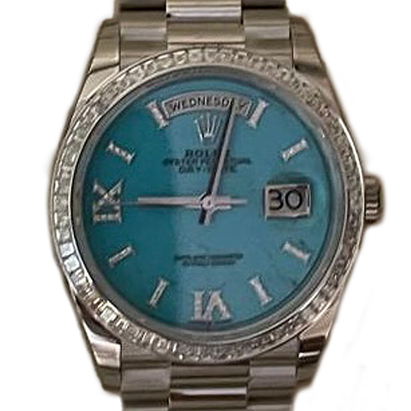 Rolex Day-Date 36 128396TBR (2025) - Turquoise wijzerplaat 36mm Platina (1/1)