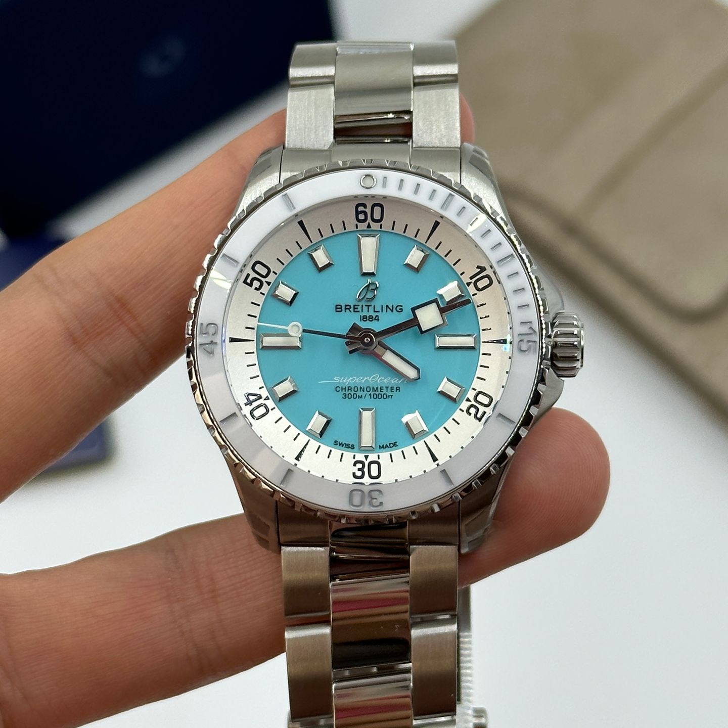 Breitling Superocean 36 A17377211C1A1 (2023) - Blauw wijzerplaat 36mm Staal (5/8)