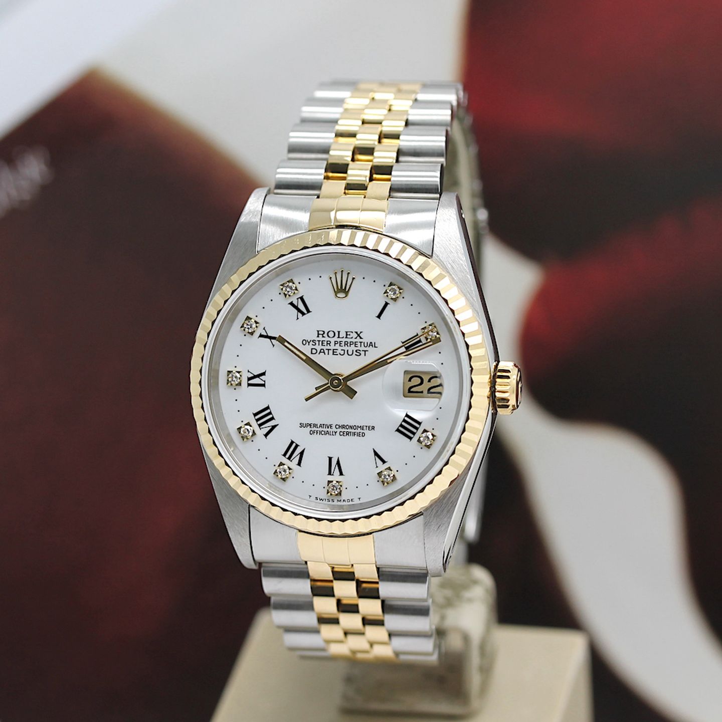 Rolex Datejust 36 16233 (1992) - White dial 36 mm Gold/Steel case (8/8)