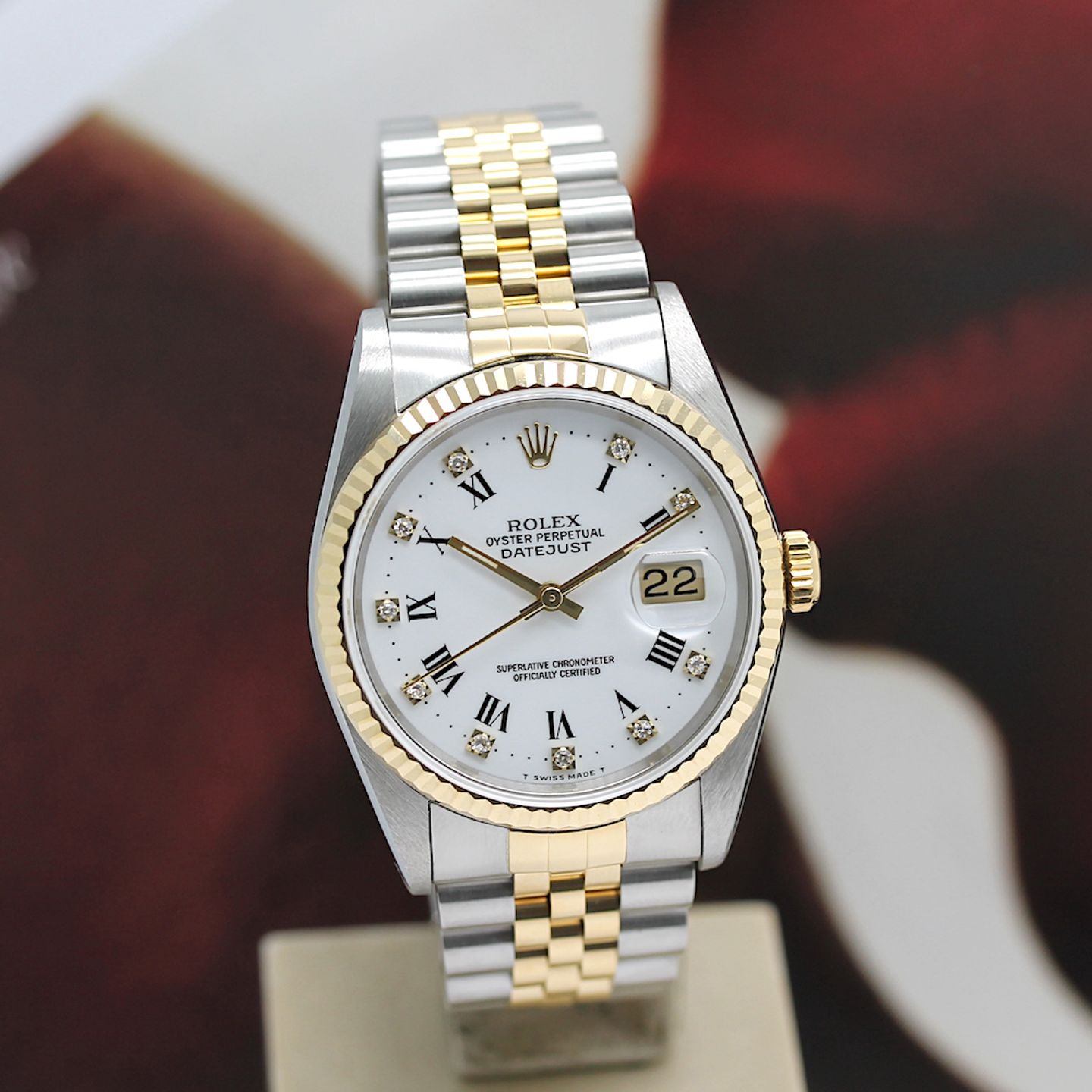 Rolex Datejust 36 16233 (1992) - White dial 36 mm Gold/Steel case (7/8)