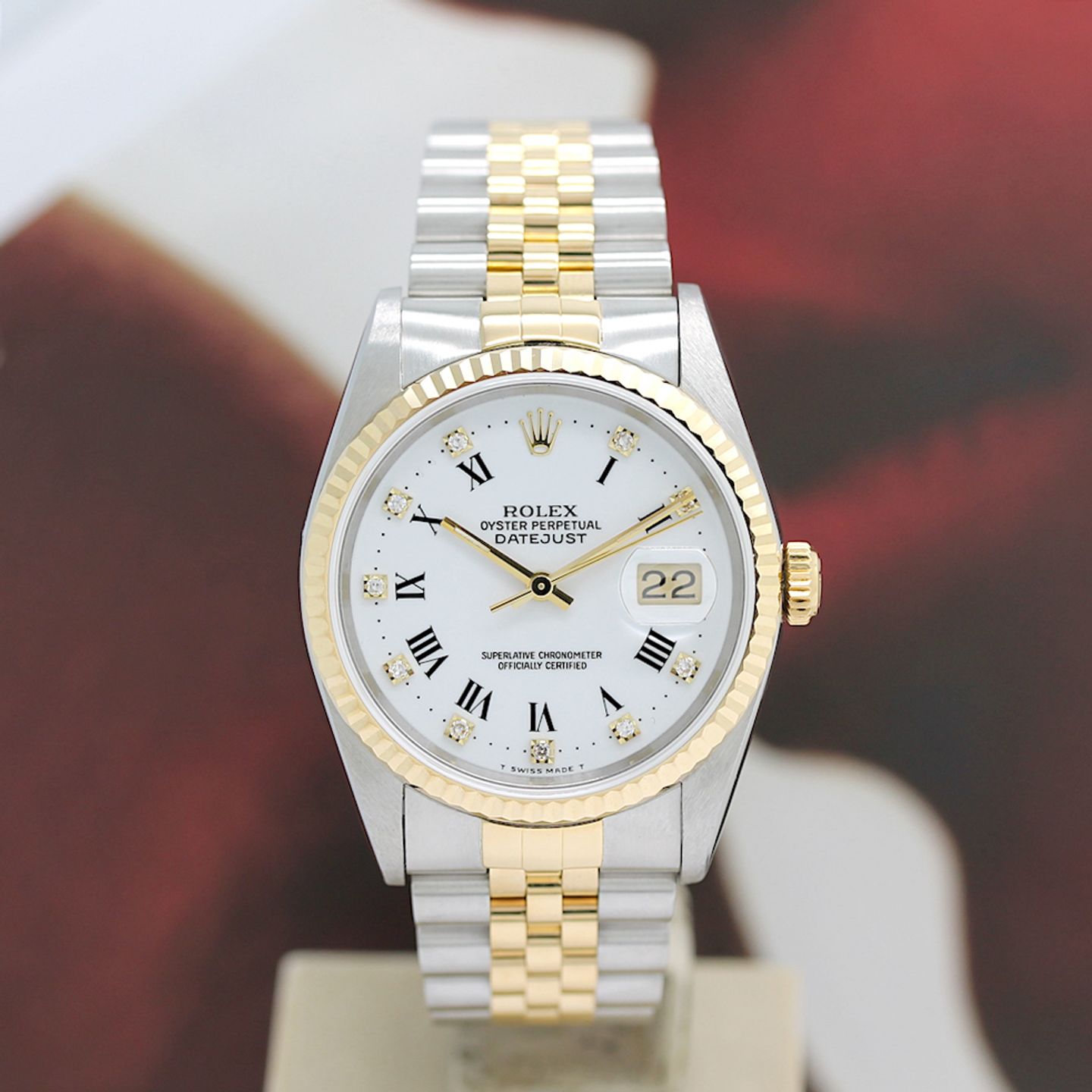 Rolex Datejust 36 16233 (1992) - White dial 36 mm Gold/Steel case (3/8)