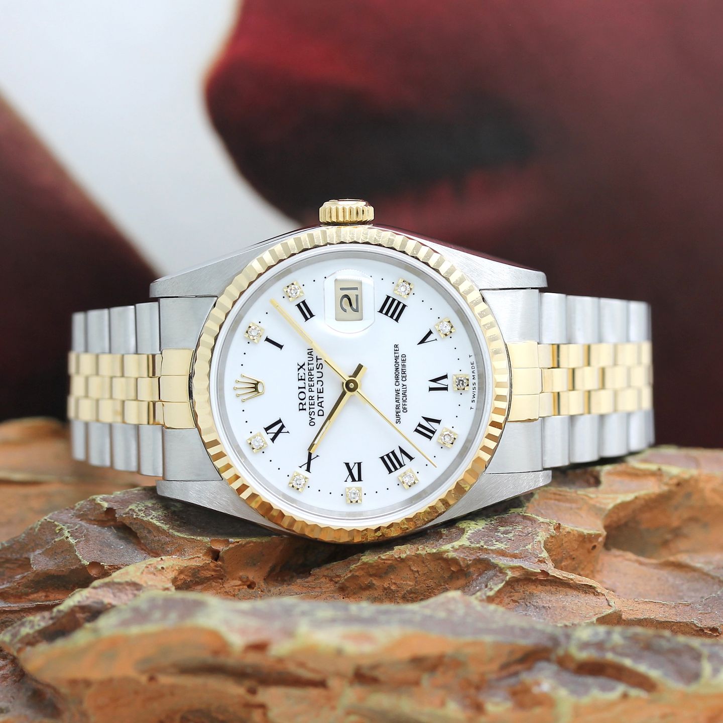 Rolex Datejust 36 16233 (1992) - White dial 36 mm Gold/Steel case (1/8)