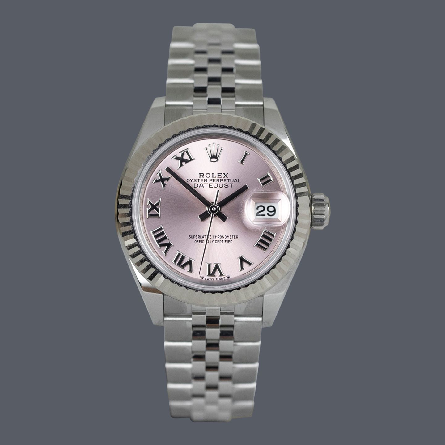 Rolex Lady-Datejust 279174 (2024) - Roze wijzerplaat 28mm Staal (1/1)