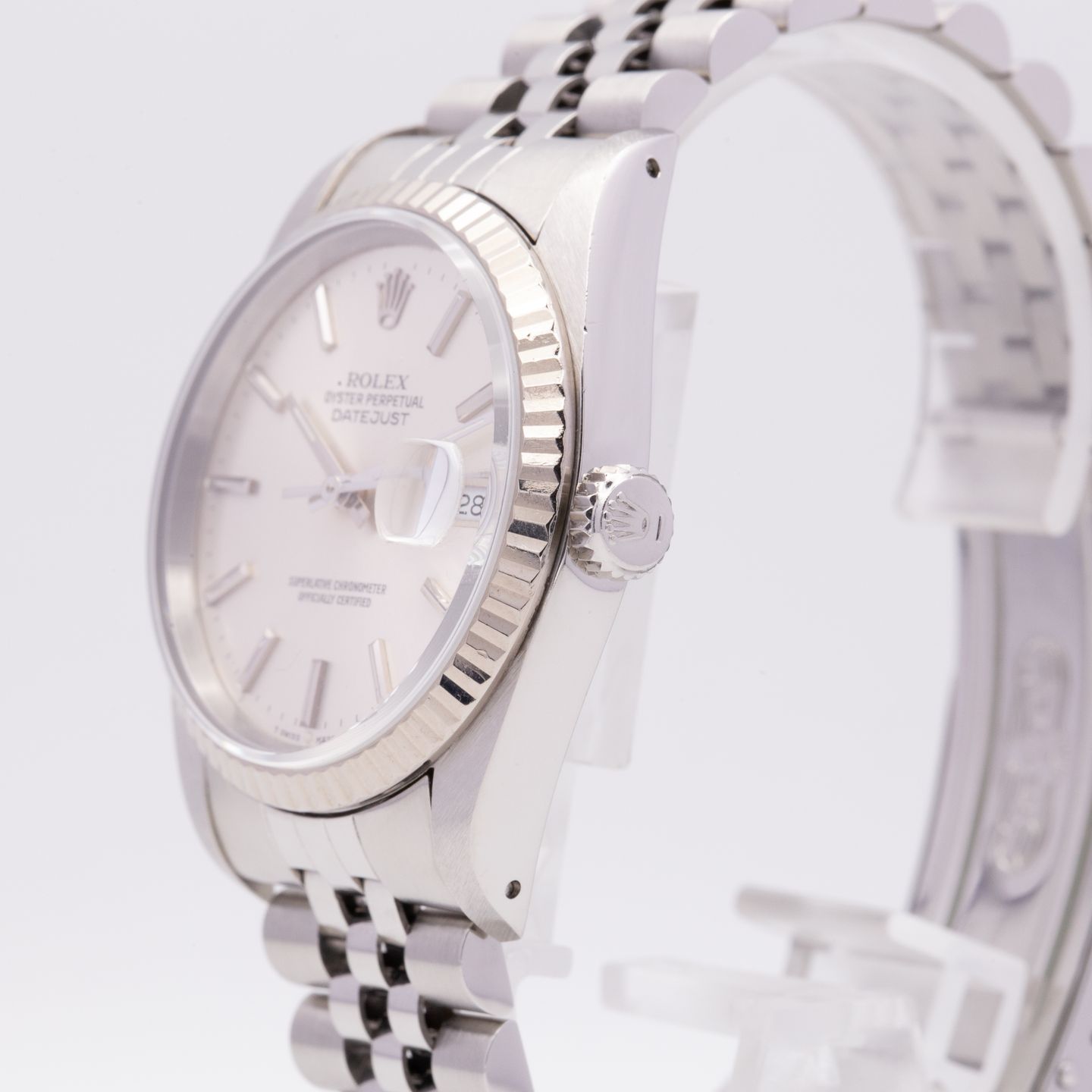 Rolex Datejust 36 16234 (1990) - Zilver wijzerplaat 36mm Staal (3/8)