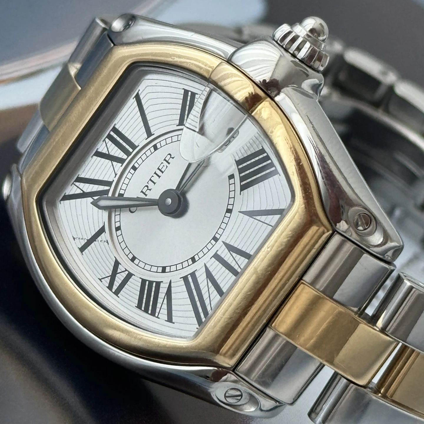 Cartier Roadster 2675 (2008) - White dial 31 mm Gold/Steel case (1/5)