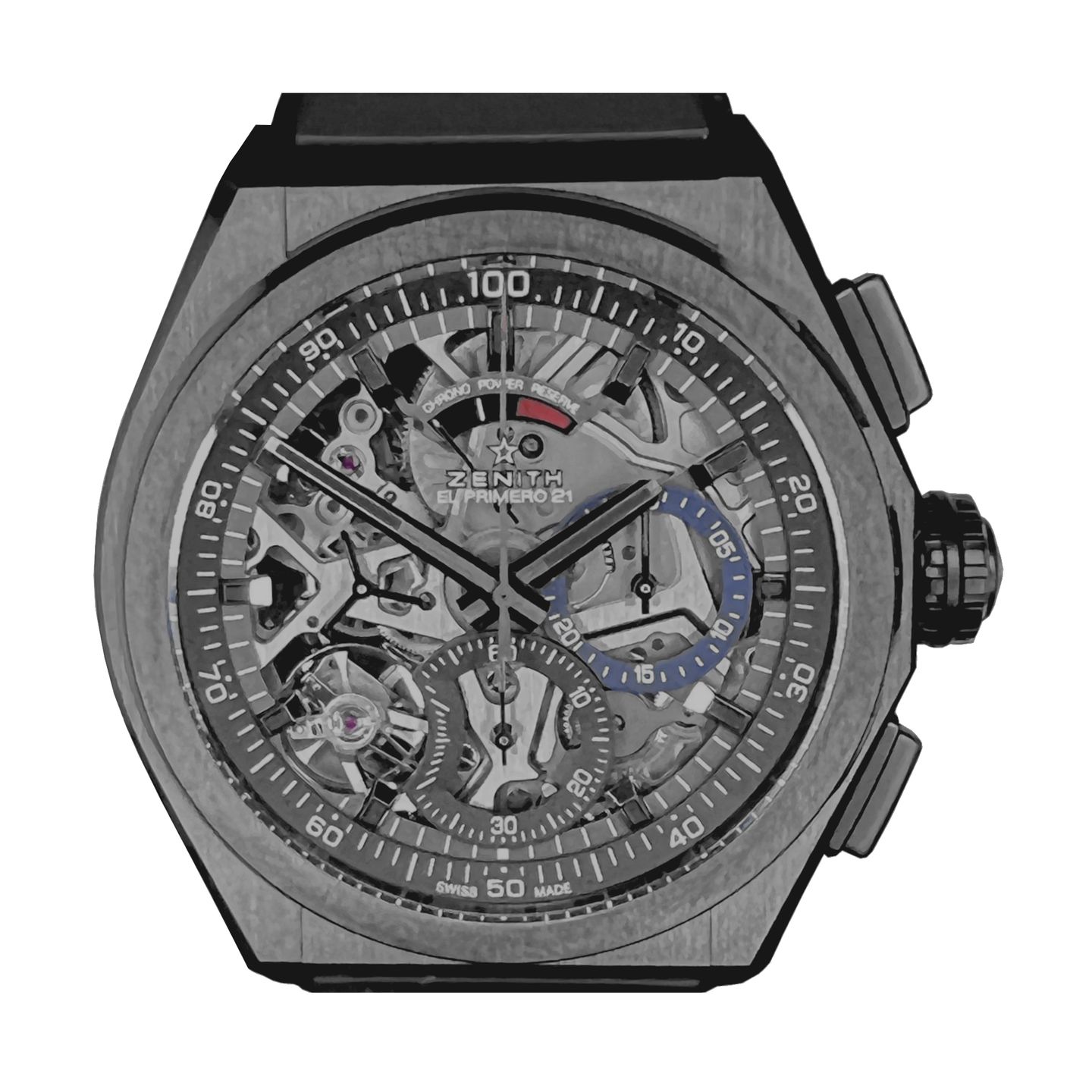 Zenith Defy El Primero 49.9000.9004/78.R782 (2024) - Transparent dial 44 mm Ceramic case (1/8)