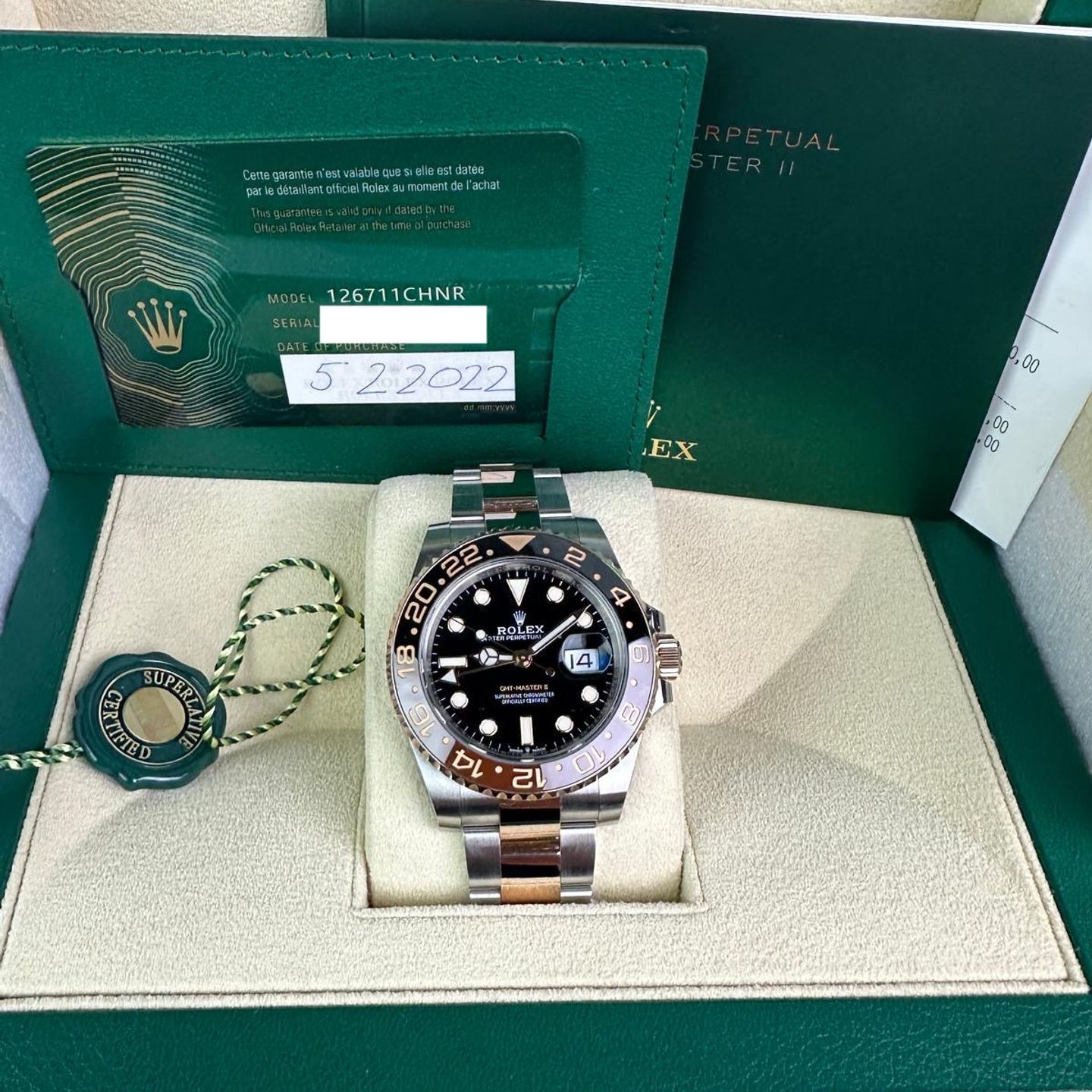 Rolex GMT-Master II 126711CHNR (2022) - Zwart wijzerplaat 40mm Goud/Staal (1/1)