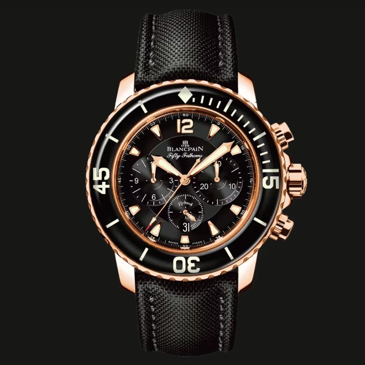 Blancpain Fifty Fathoms 5085F-3630-52A (2022) - Black dial 45 mm Rose Gold case (1/1)