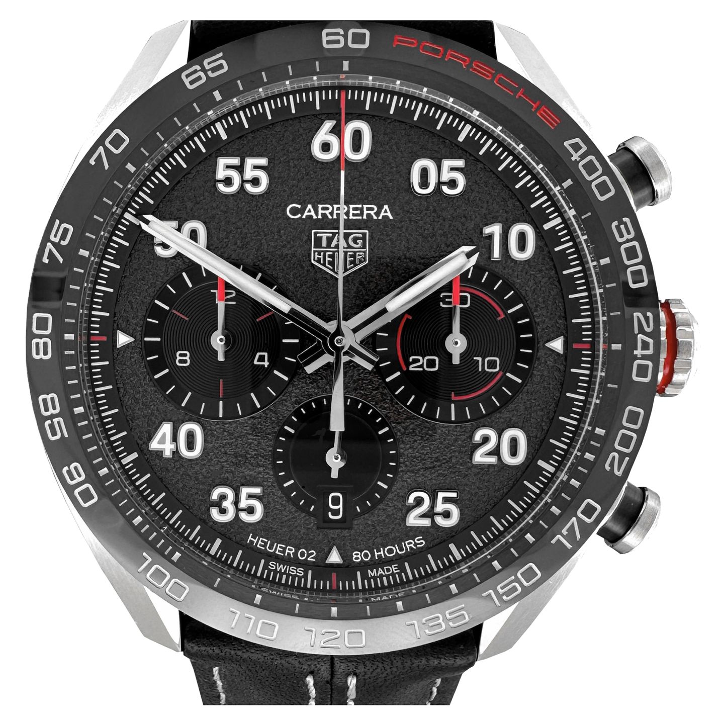 TAG Heuer Carrera Porsche Chronograph Special Edition CBN2A1F.FC6492 (2022) - Grijs wijzerplaat 44mm Staal (1/8)