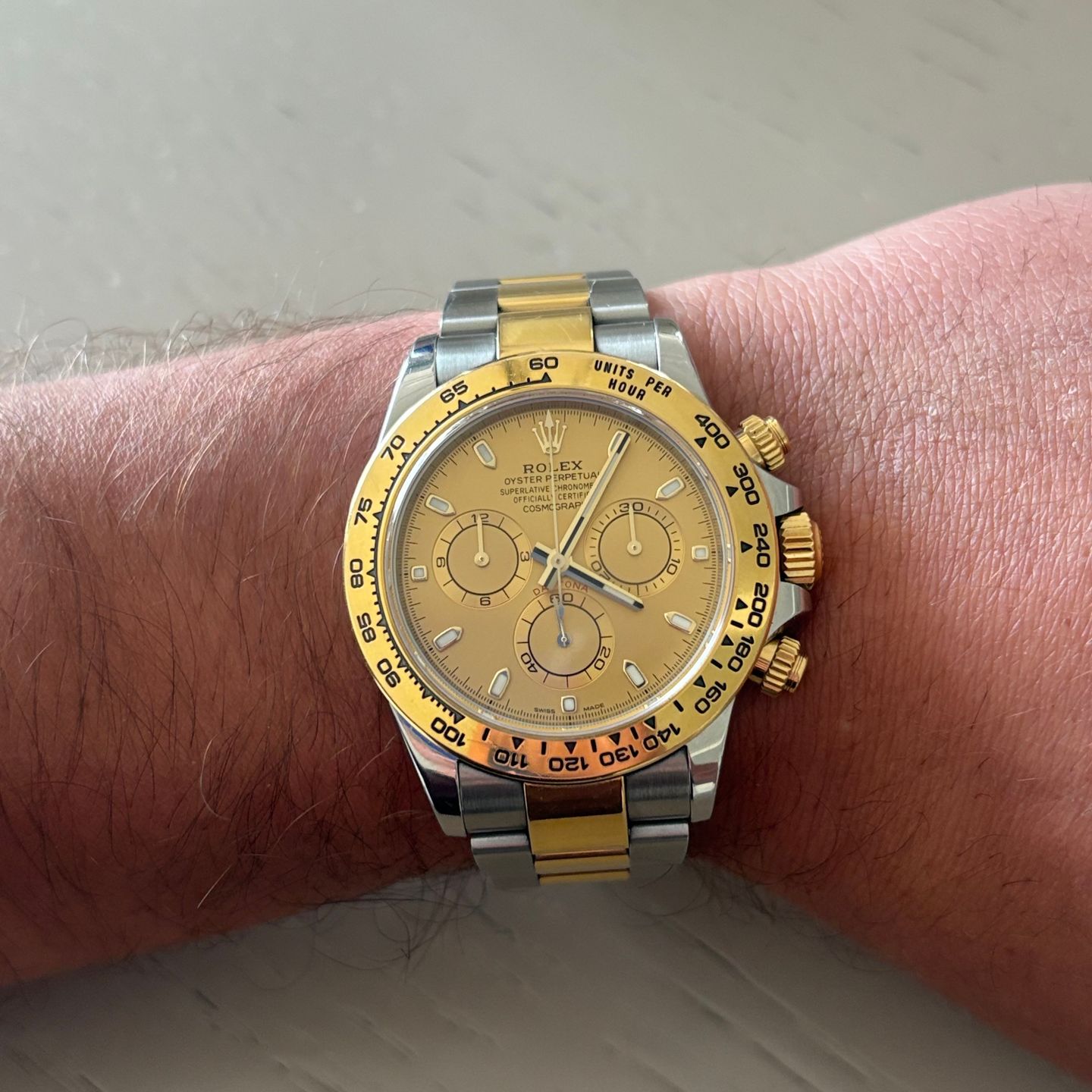 Rolex Daytona 116503 (2022) - Champagne dial 40 mm Gold/Steel case (5/5)