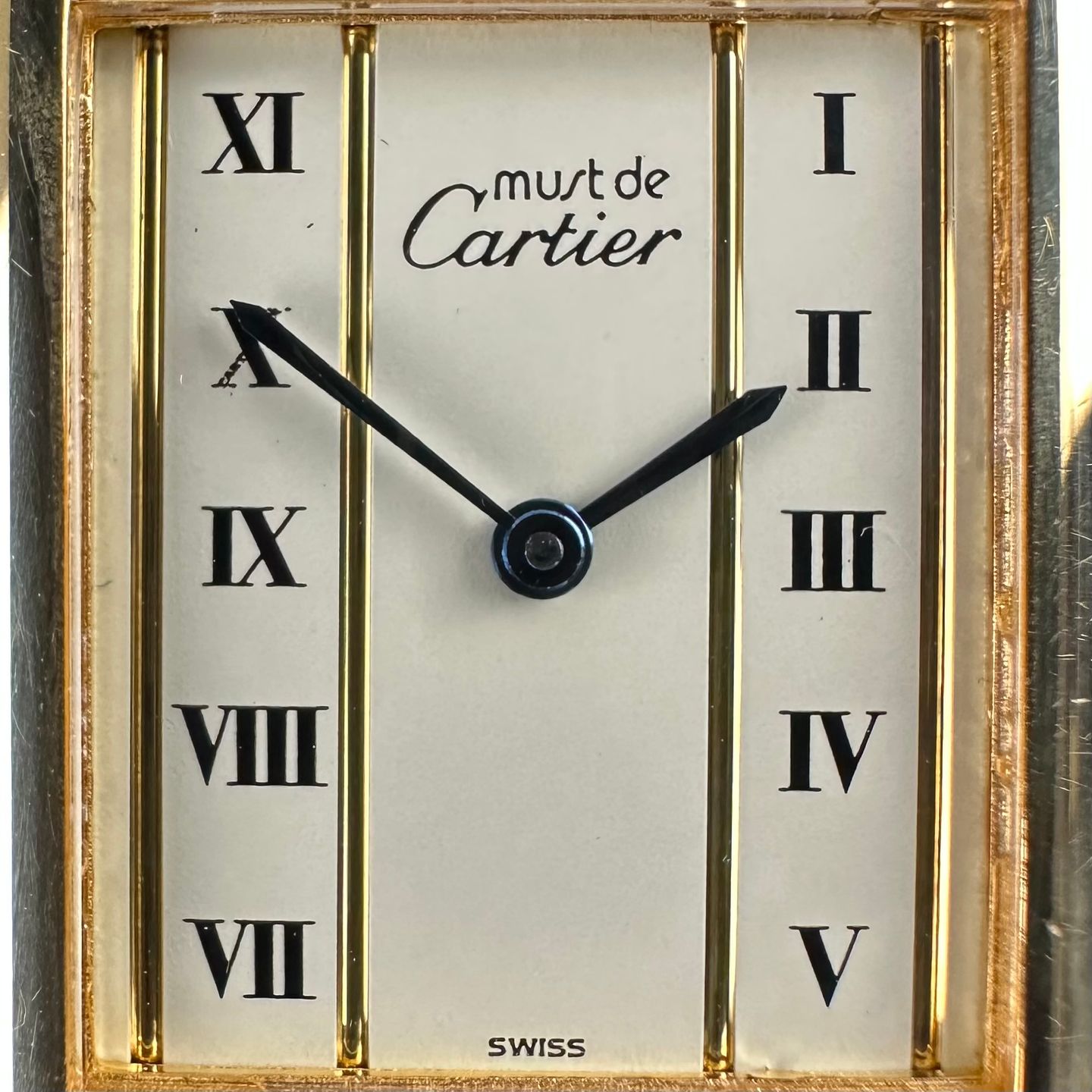 Cartier Tank Vermeil 590005 (1990) - White dial 23 mm Steel case (8/8)