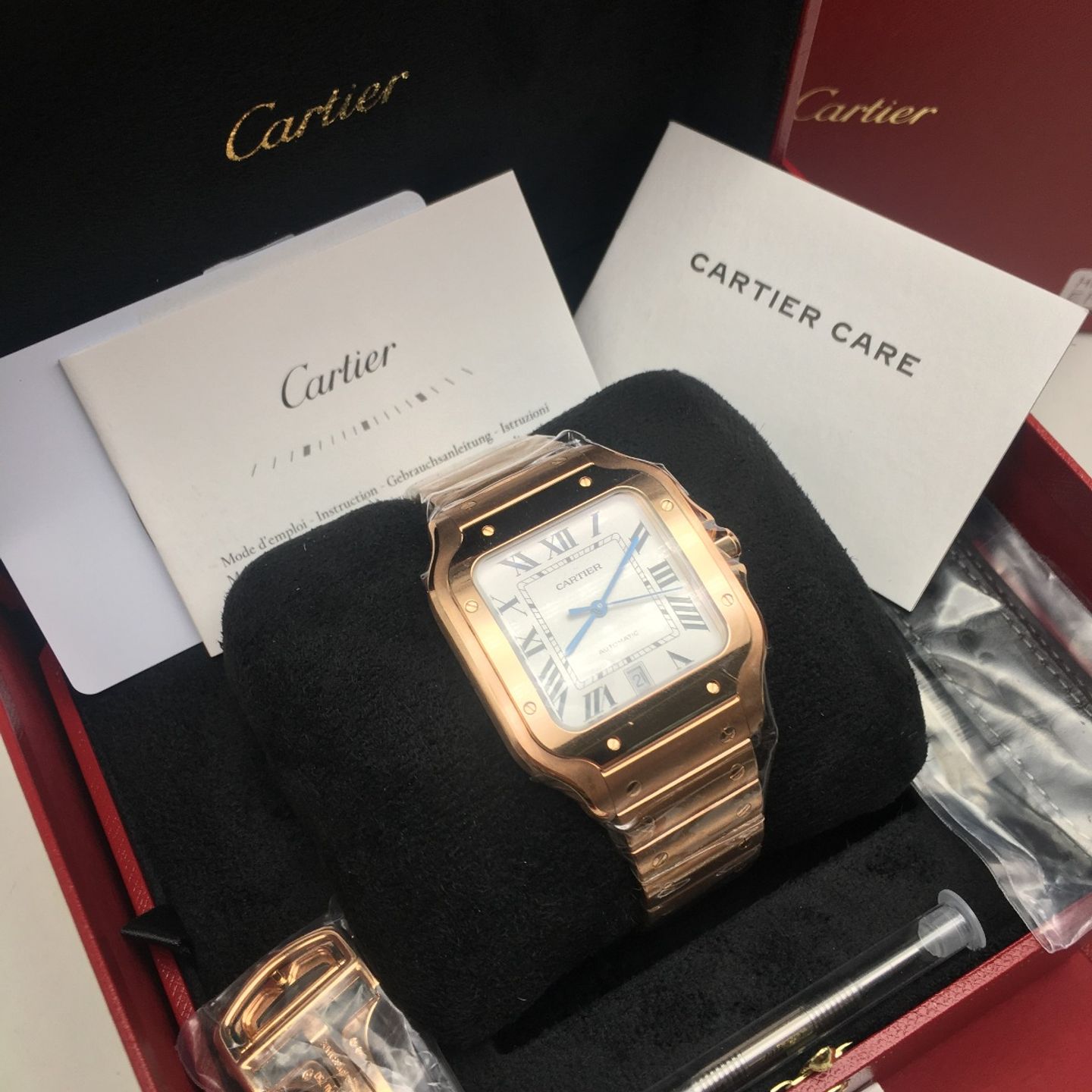 Cartier Santos WGSA0018 (2025) - Zilver wijzerplaat 40mm Roségoud (2/6)