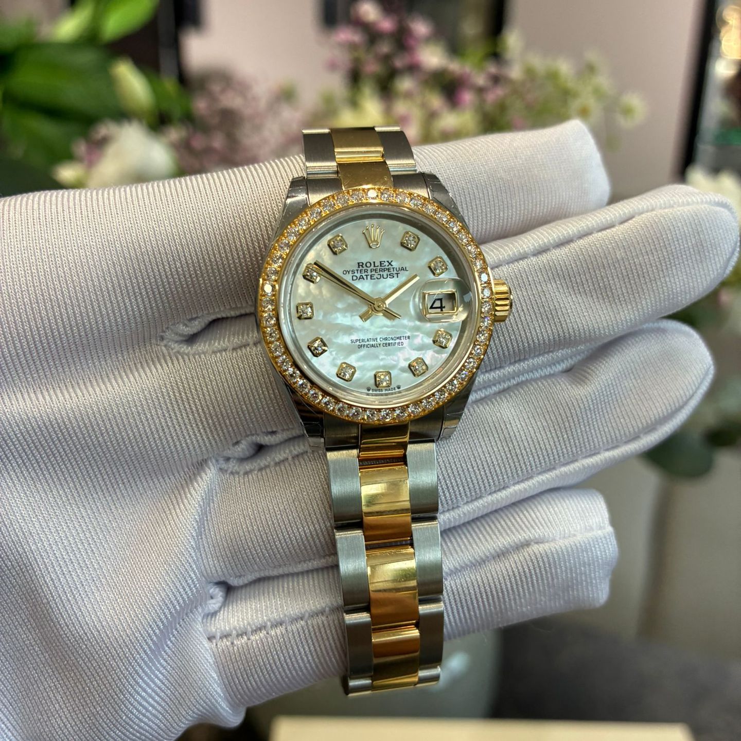 Rolex Lady-Datejust 279383RBR (2025) - Zilver wijzerplaat 28mm Goud/Staal (7/8)
