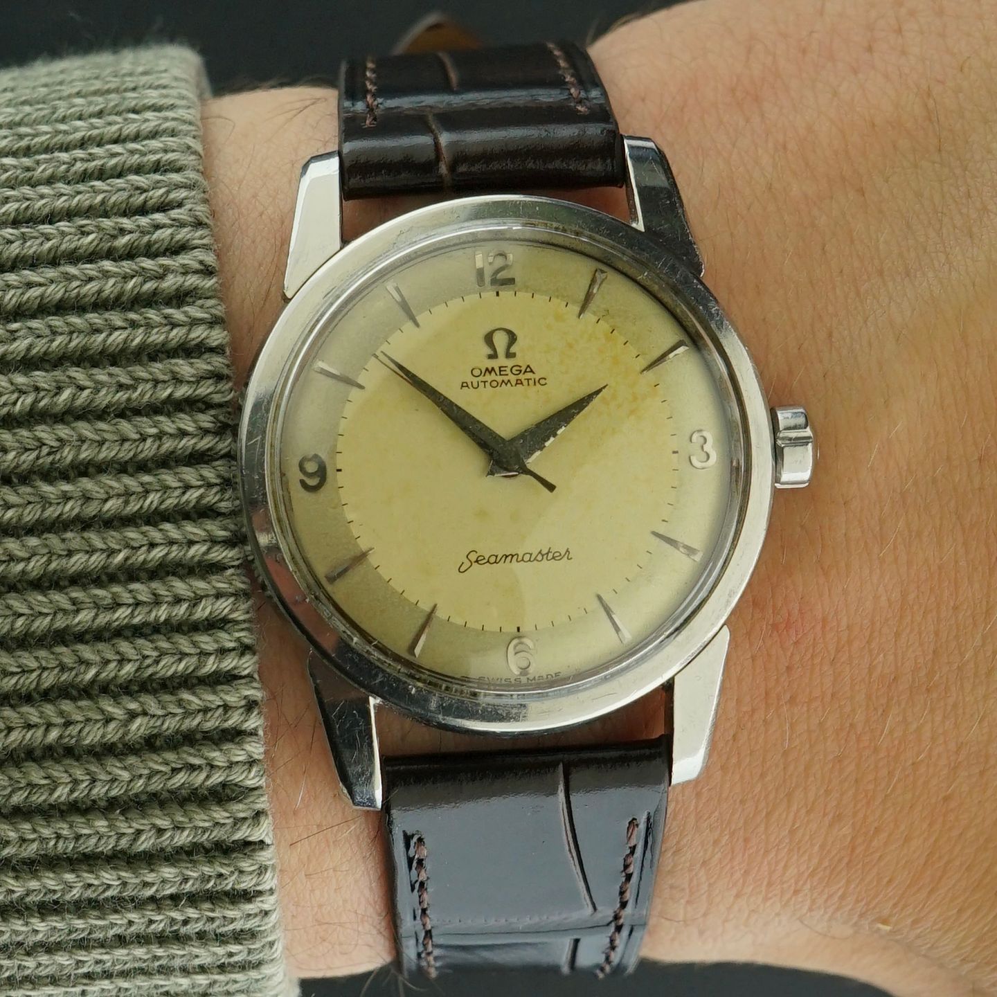 Omega Seamaster 2846 (1956) - Champagne wijzerplaat 34mm Staal (2/8)